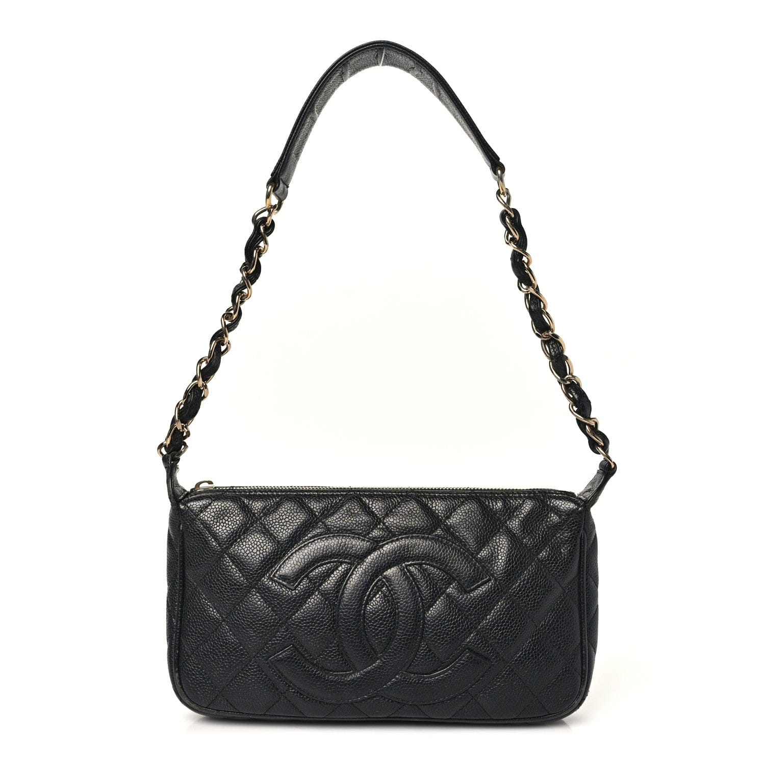 Chanel Caviar Quilted CC Shoulder Bag Black