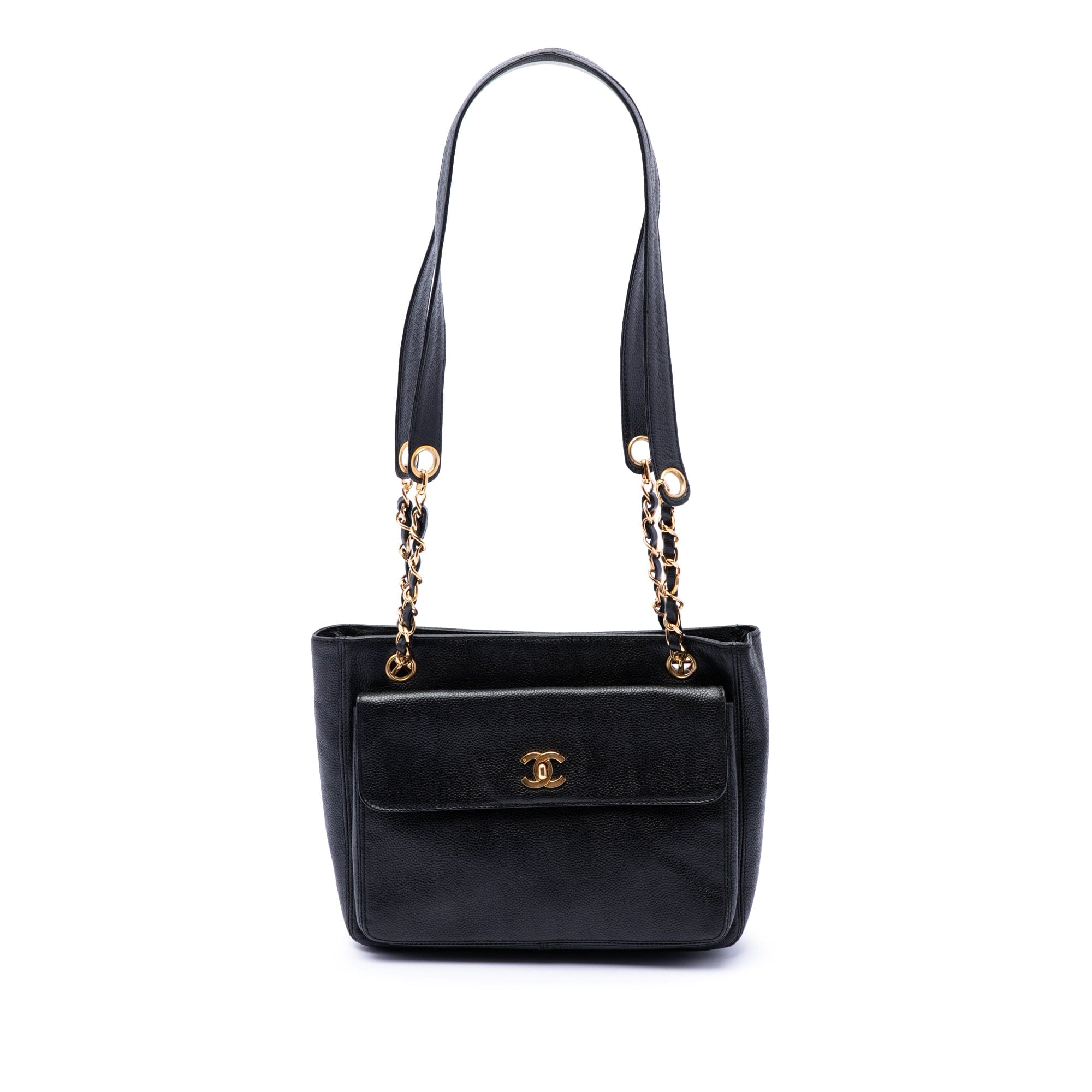 Chanel CC Caviar Front Pocket Shoulder Bag
