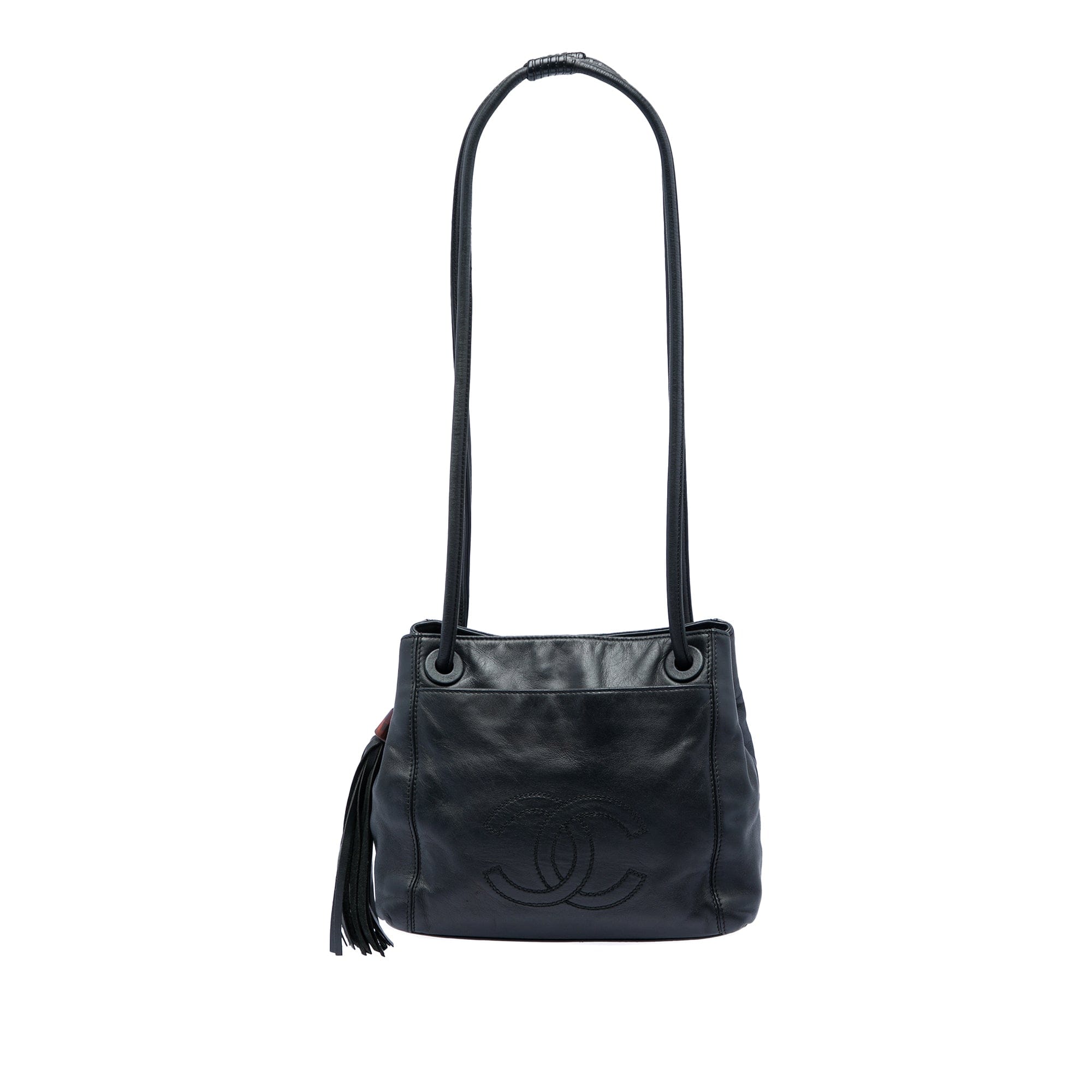 Chanel CC Lambskin Tassel Shoulder Bag