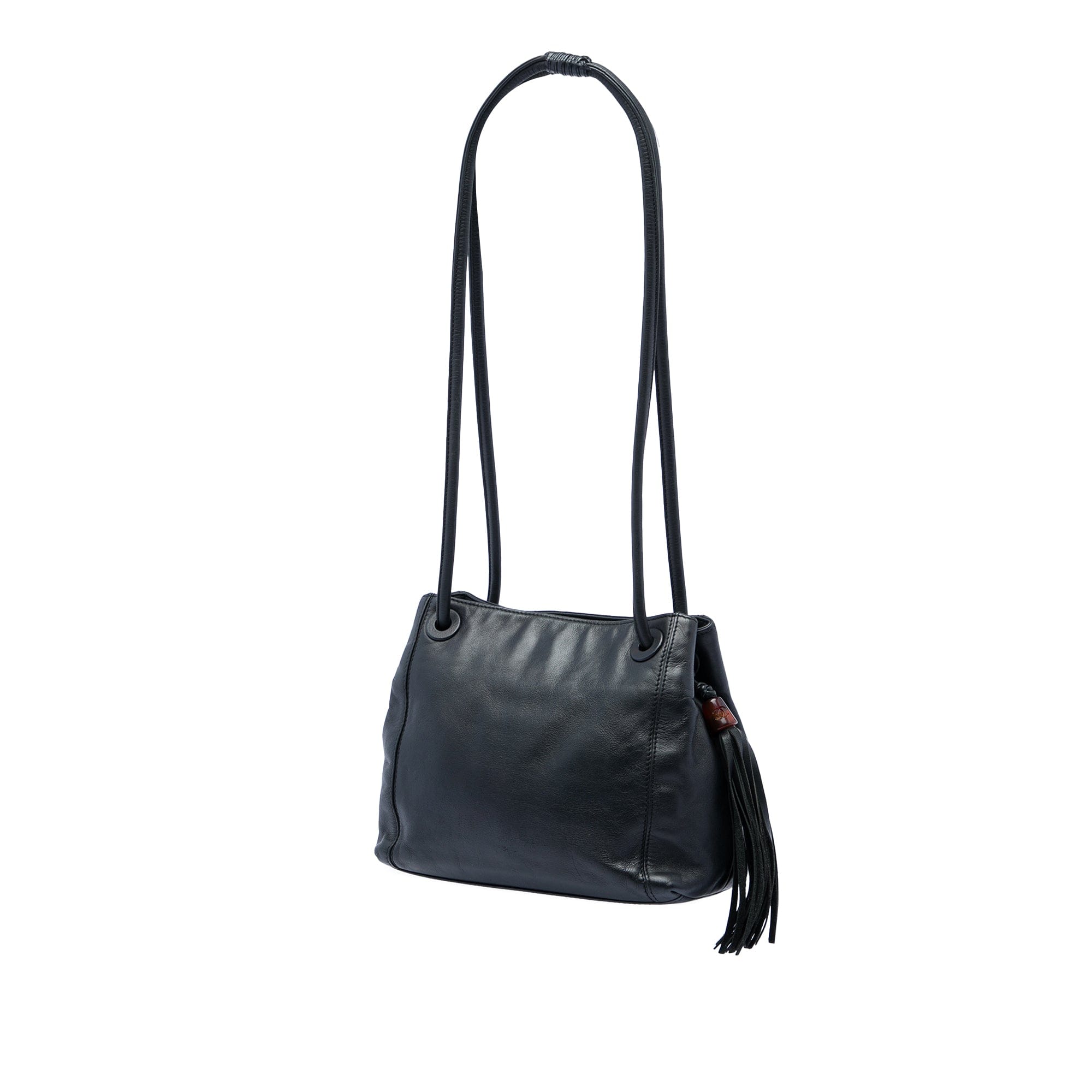 Chanel CC Lambskin Tassel Shoulder Bag