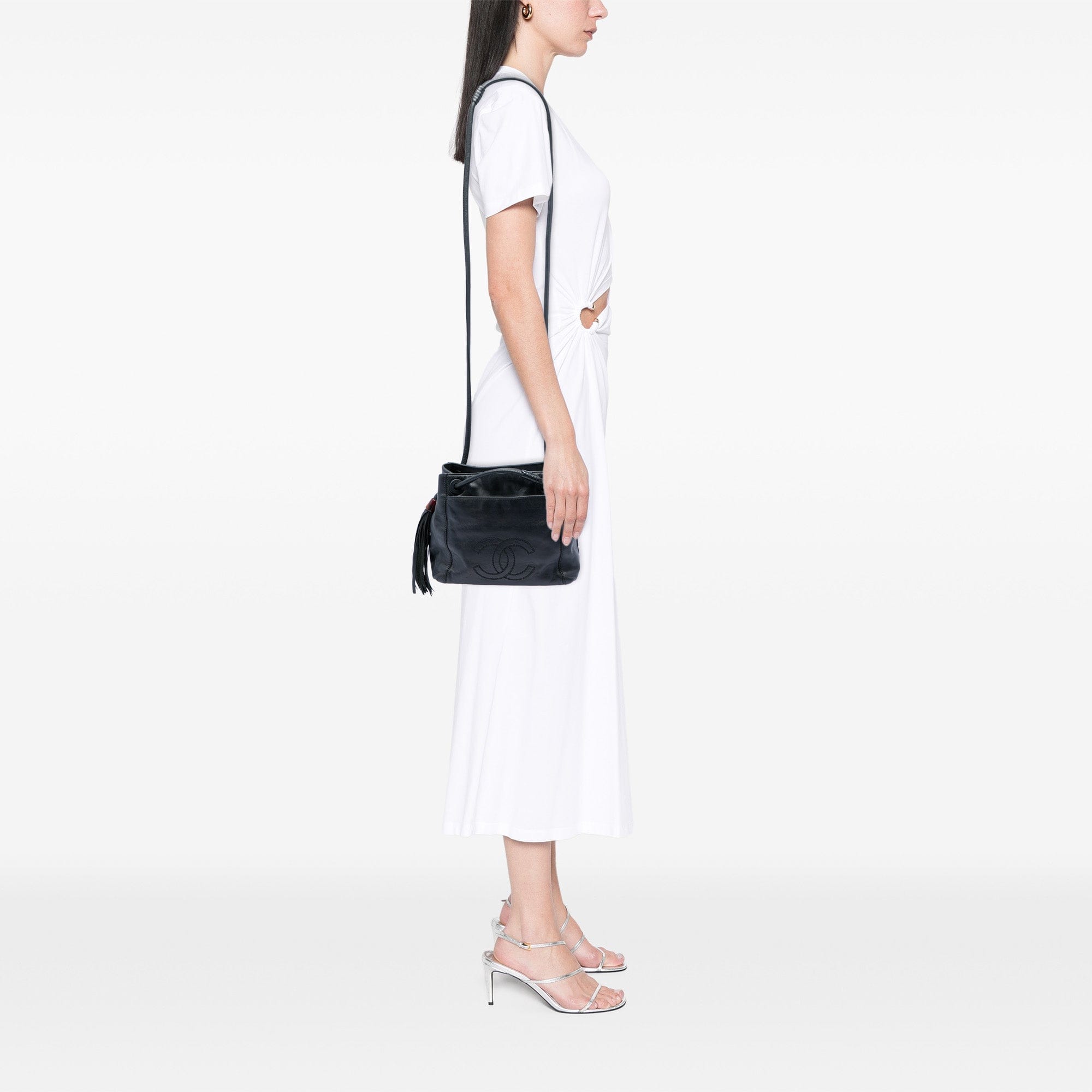 Chanel CC Lambskin Tassel Shoulder Bag