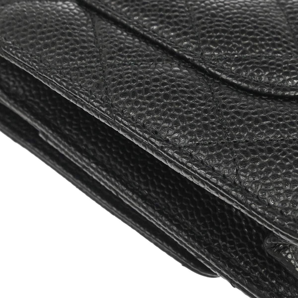 Chanel 2016 - 2017 Black Caviar Skin Classic WOC Wallet on Chain Shoulder Bag