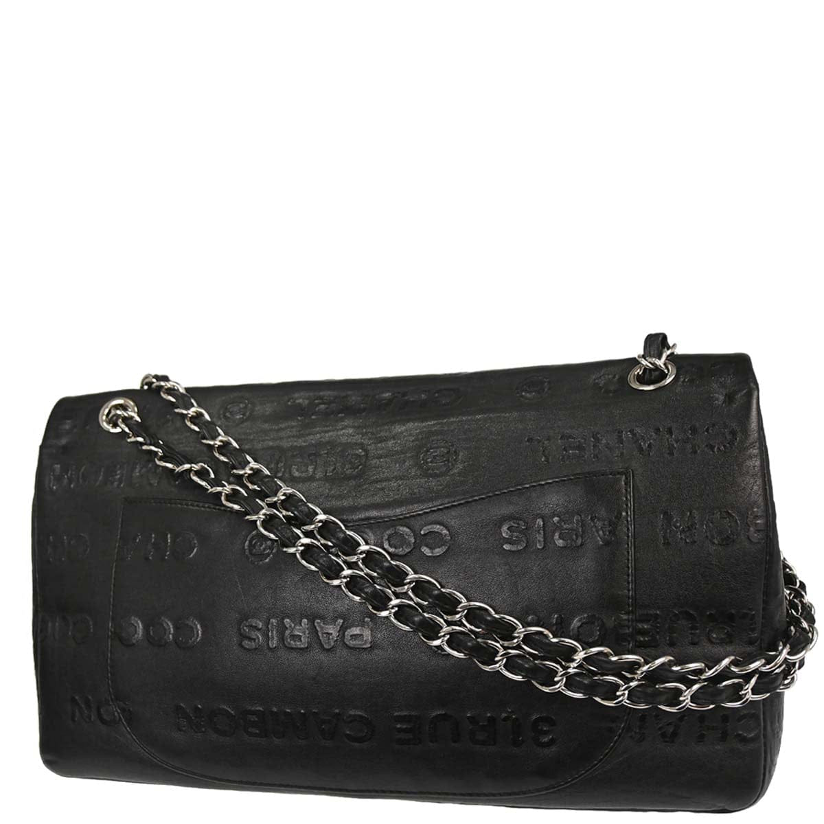 Chanel 2008 - 2009 Black Calfskin Unlimited 2.55 Maxi Double Flap Shoulder Bag
