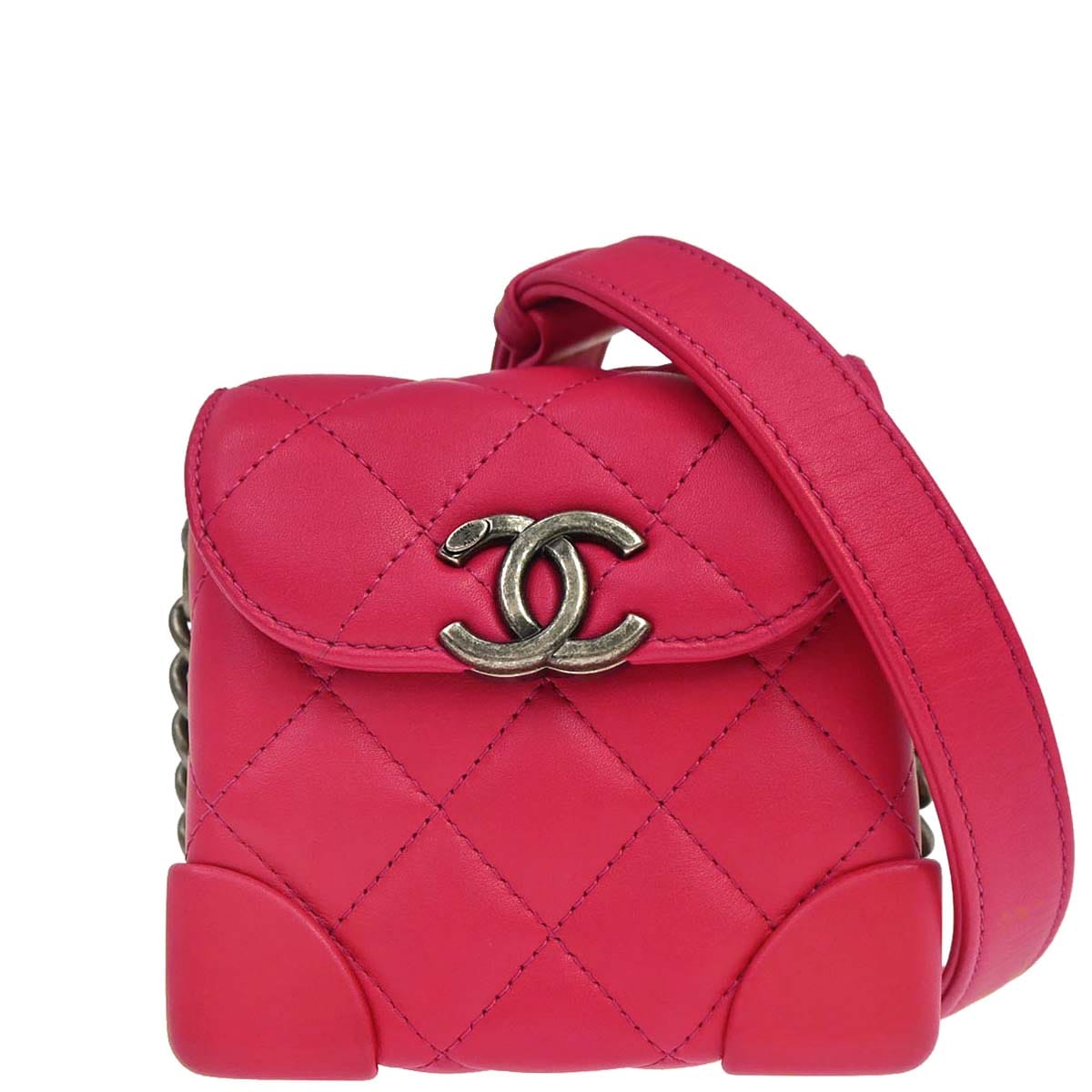 Chanel 2019 Pink Lambskin Vanity Shoulder Bag