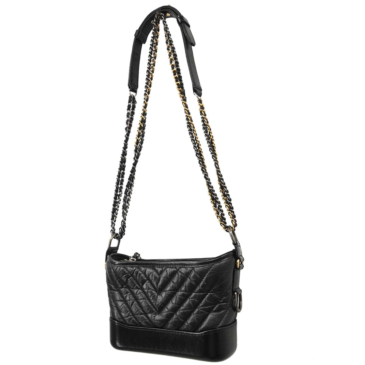 Chanel 2019 Black Lambskin Calfskin Small Gabrielle Shoulder Bag