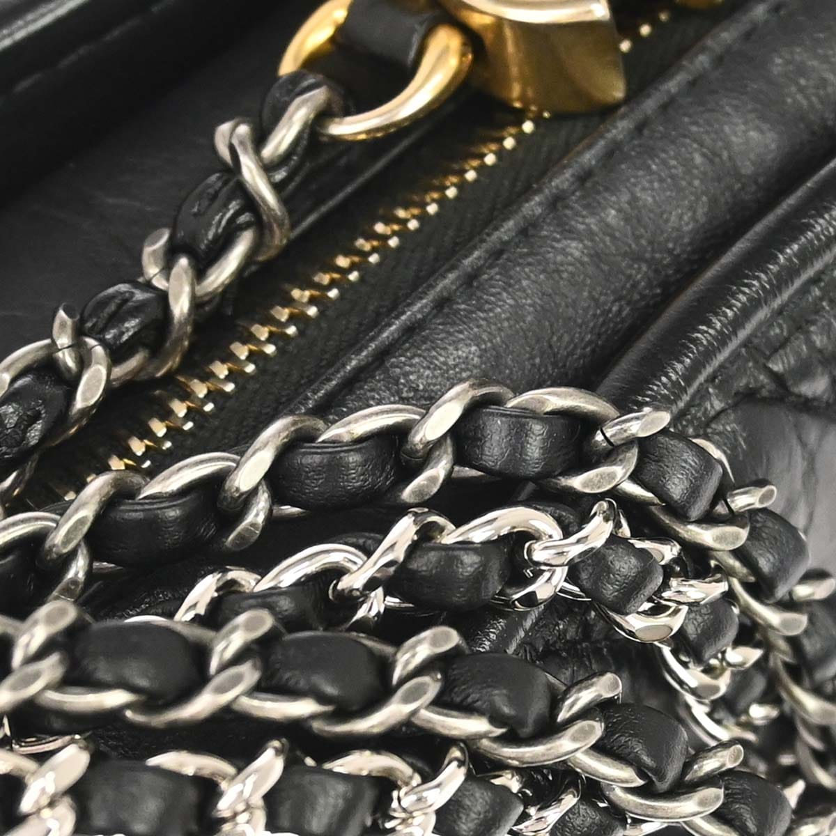 Chanel 2019 Black Lambskin Calfskin Small Gabrielle Shoulder Bag