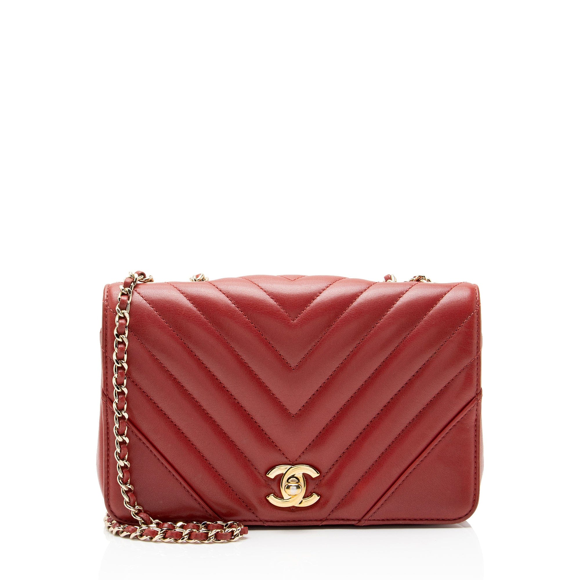 Chanel Chevron Calfskin Statement Mini Flap Bag