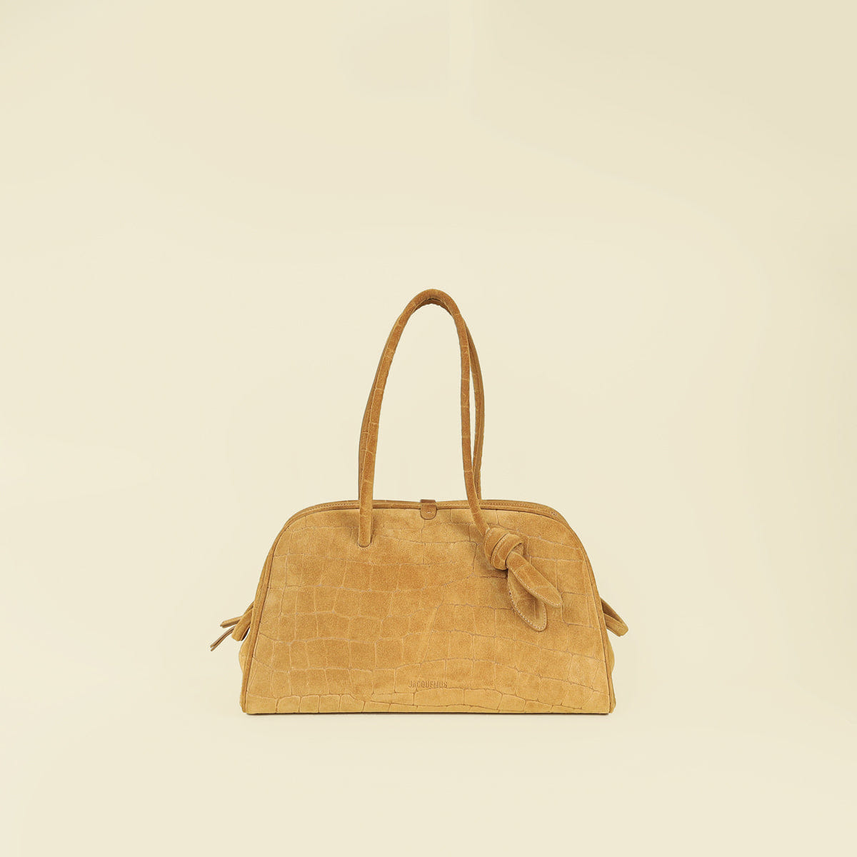 Jacquemus Beige Le Turismo Medium Suede Croco Embossed Tote Bag