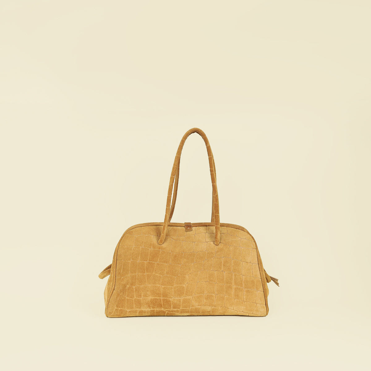 Jacquemus Beige Le Turismo Medium Suede Croco Embossed Tote Bag