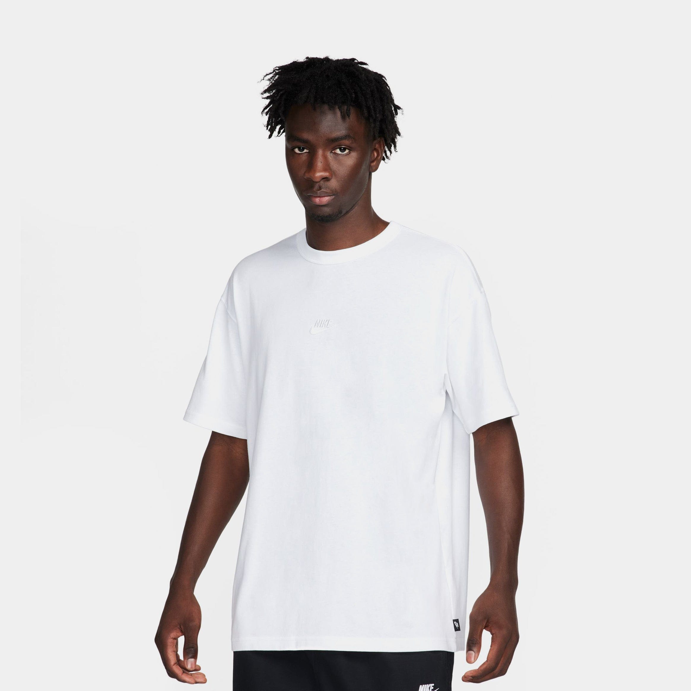 Nike Premium Essentials Mens Short Sleeve Shirt (White/White)
