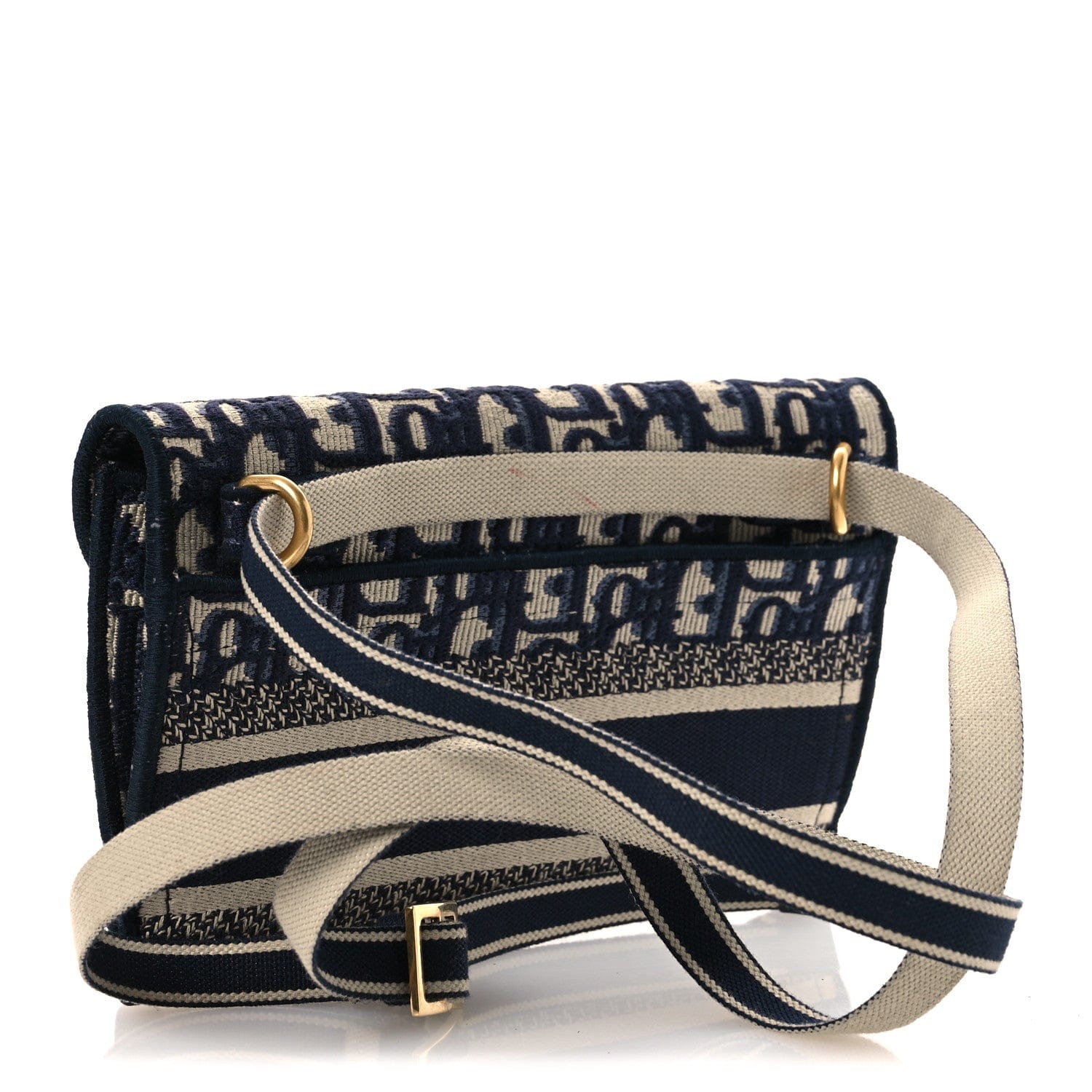 Christian Dior Oblique Slim Saddle Pouch Blue