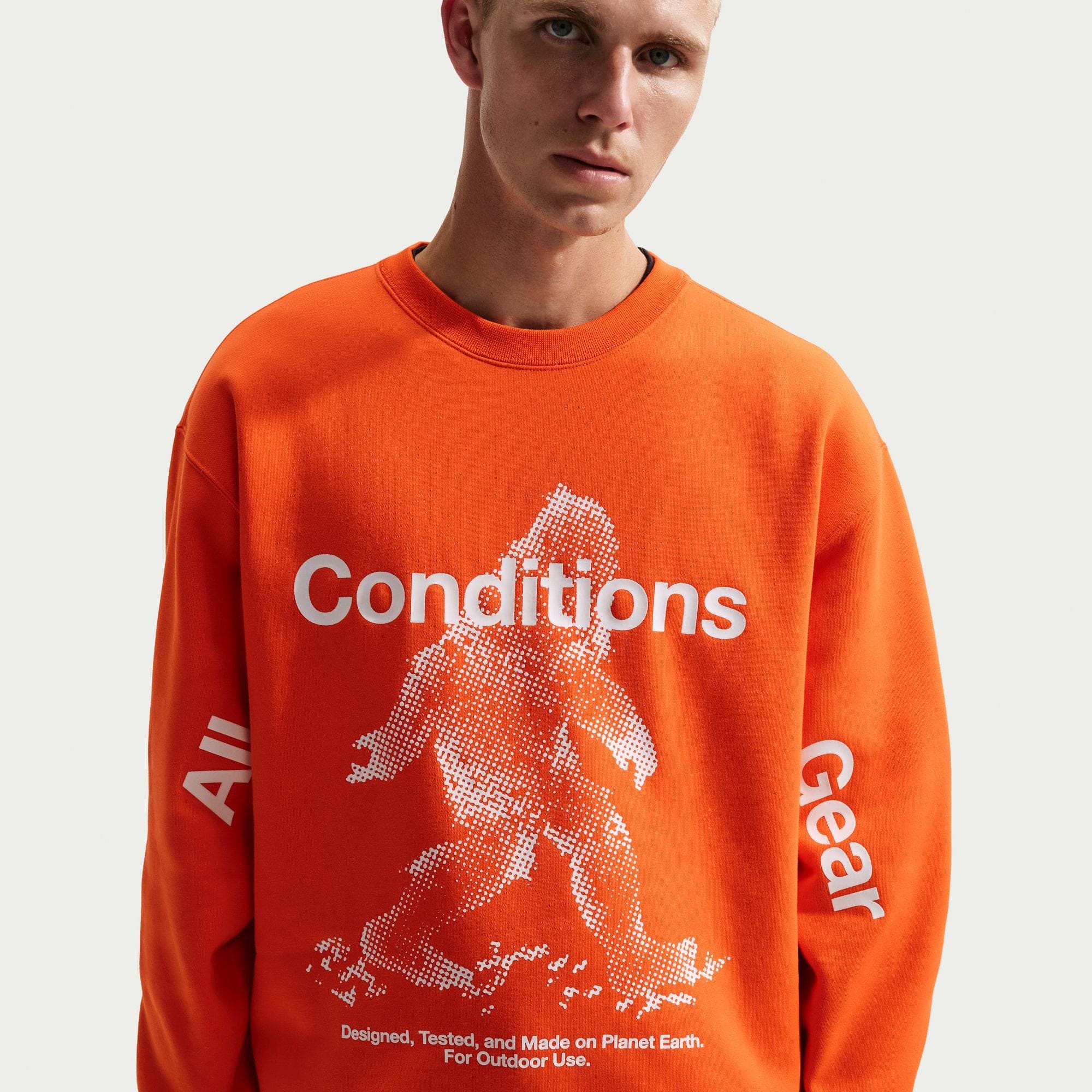 Nike ACG Tuff Fleece Crewneck Sweatshirt Safety Orange