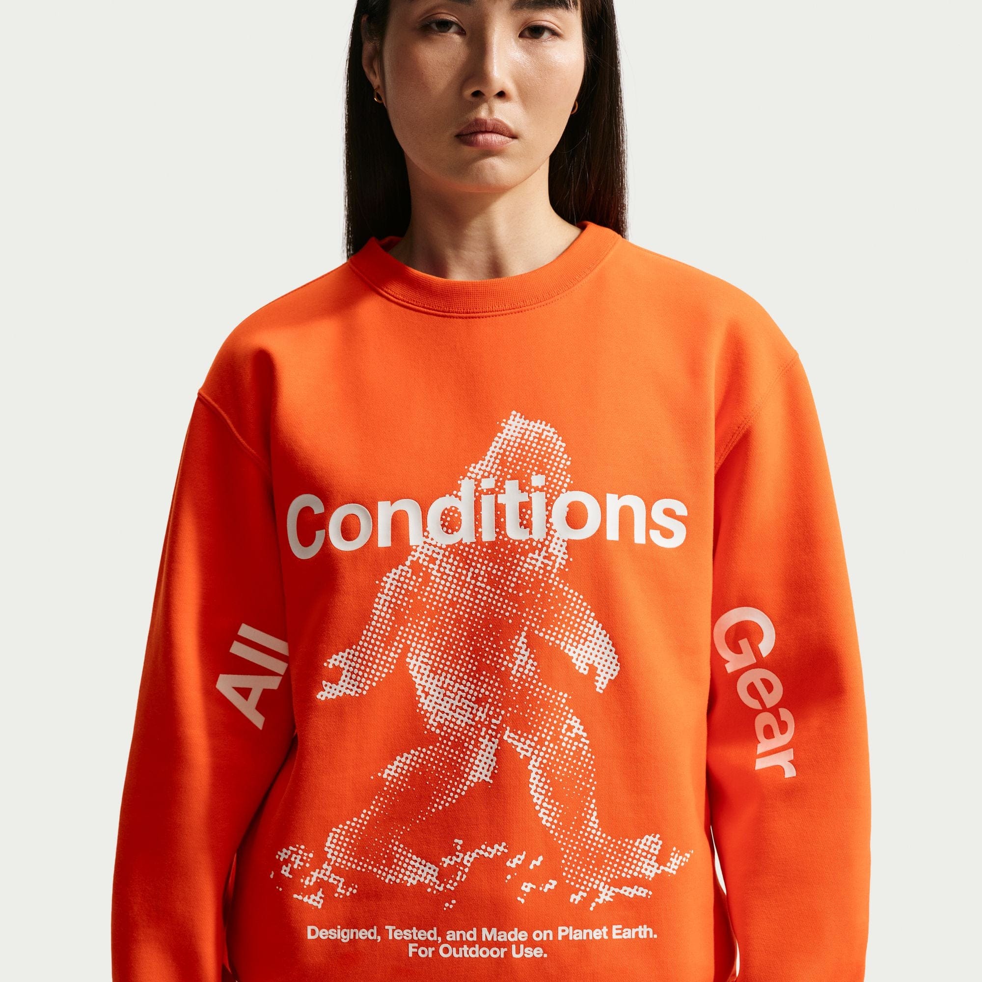Nike ACG Tuff Fleece Crewneck Sweatshirt Safety Orange