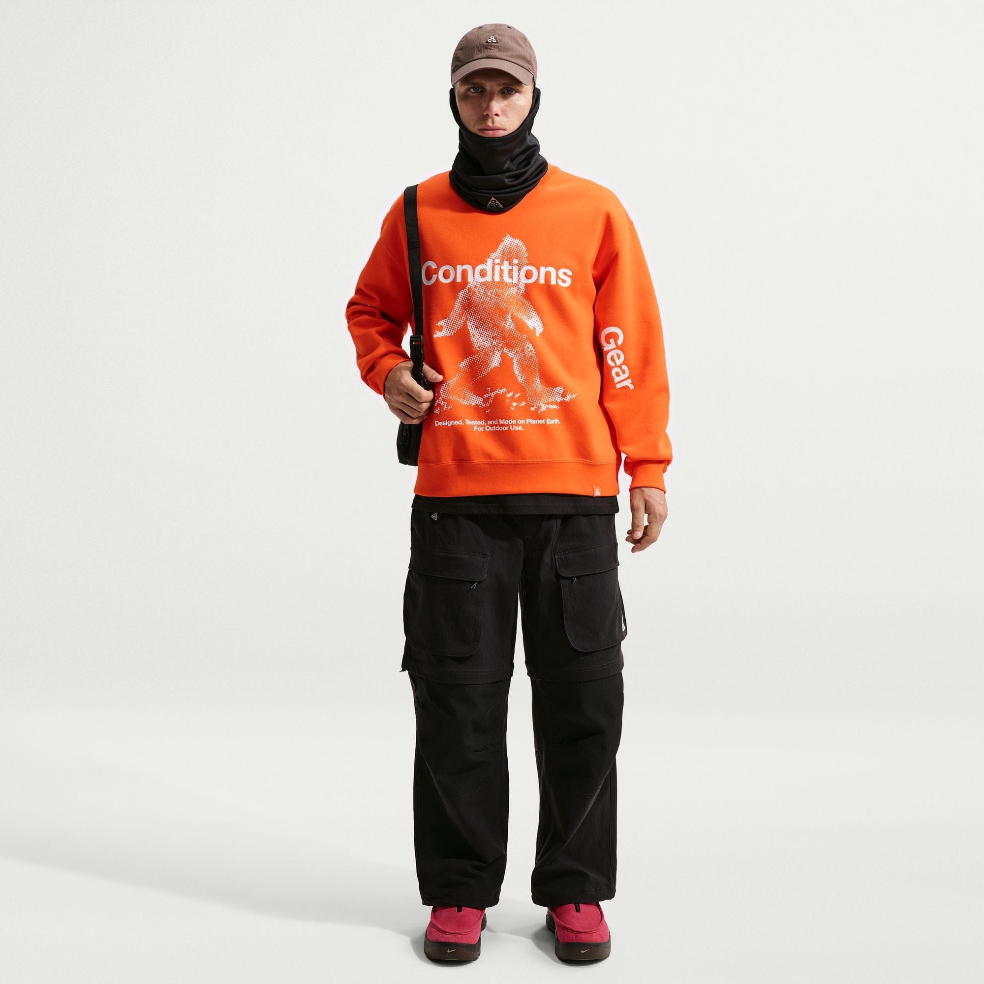 Nike ACG Tuff Fleece Crewneck Sweatshirt Safety Orange