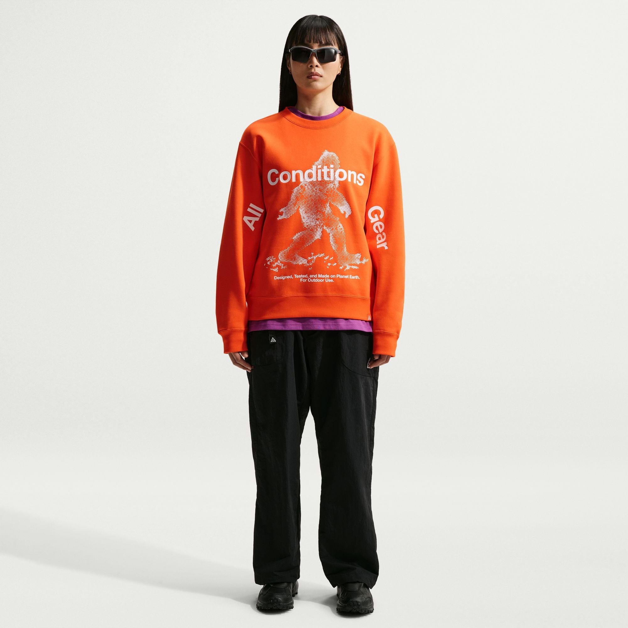 Nike ACG Tuff Fleece Crewneck Sweatshirt Safety Orange