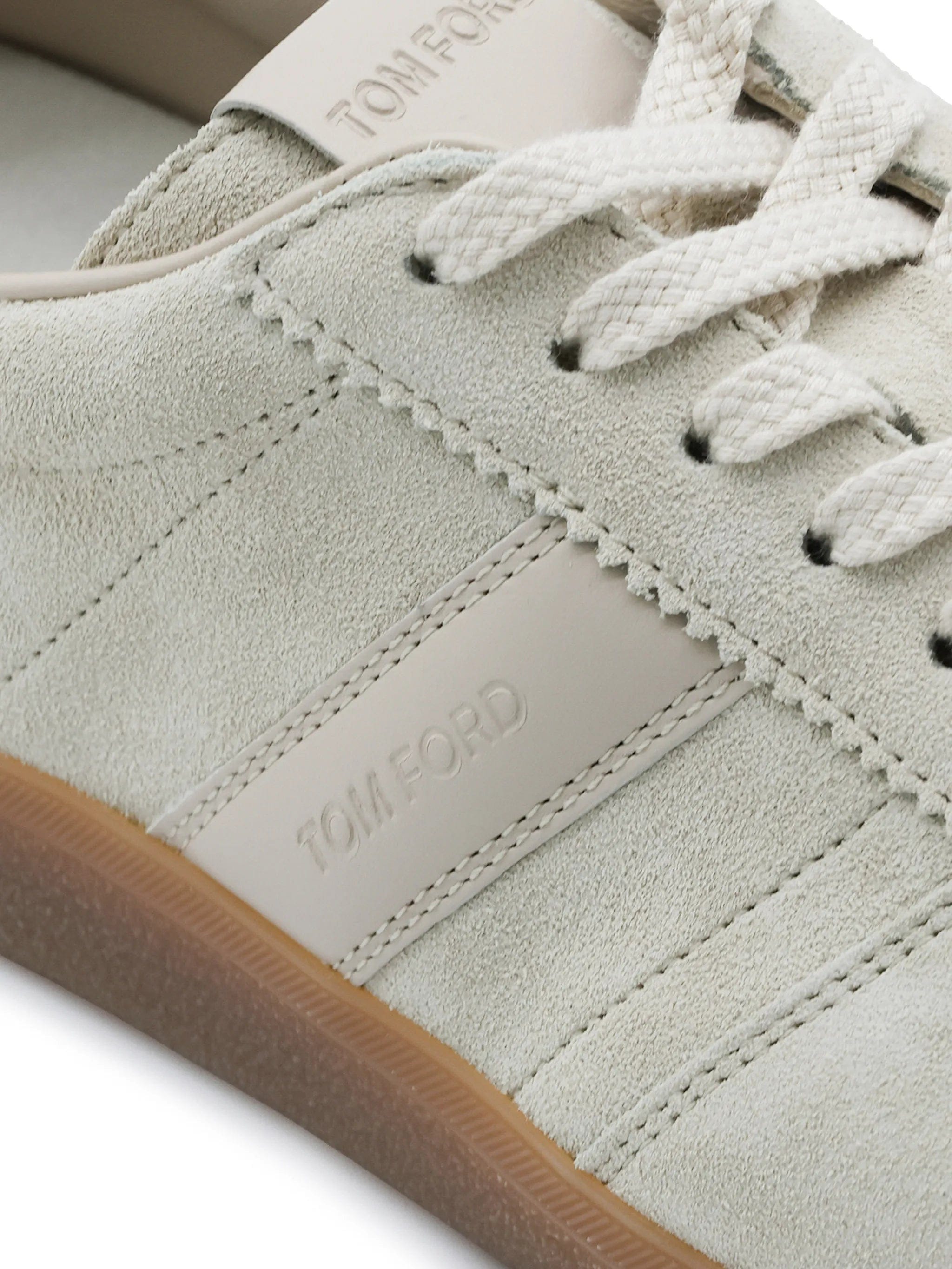 TOM FORD logo - print suede sneakers