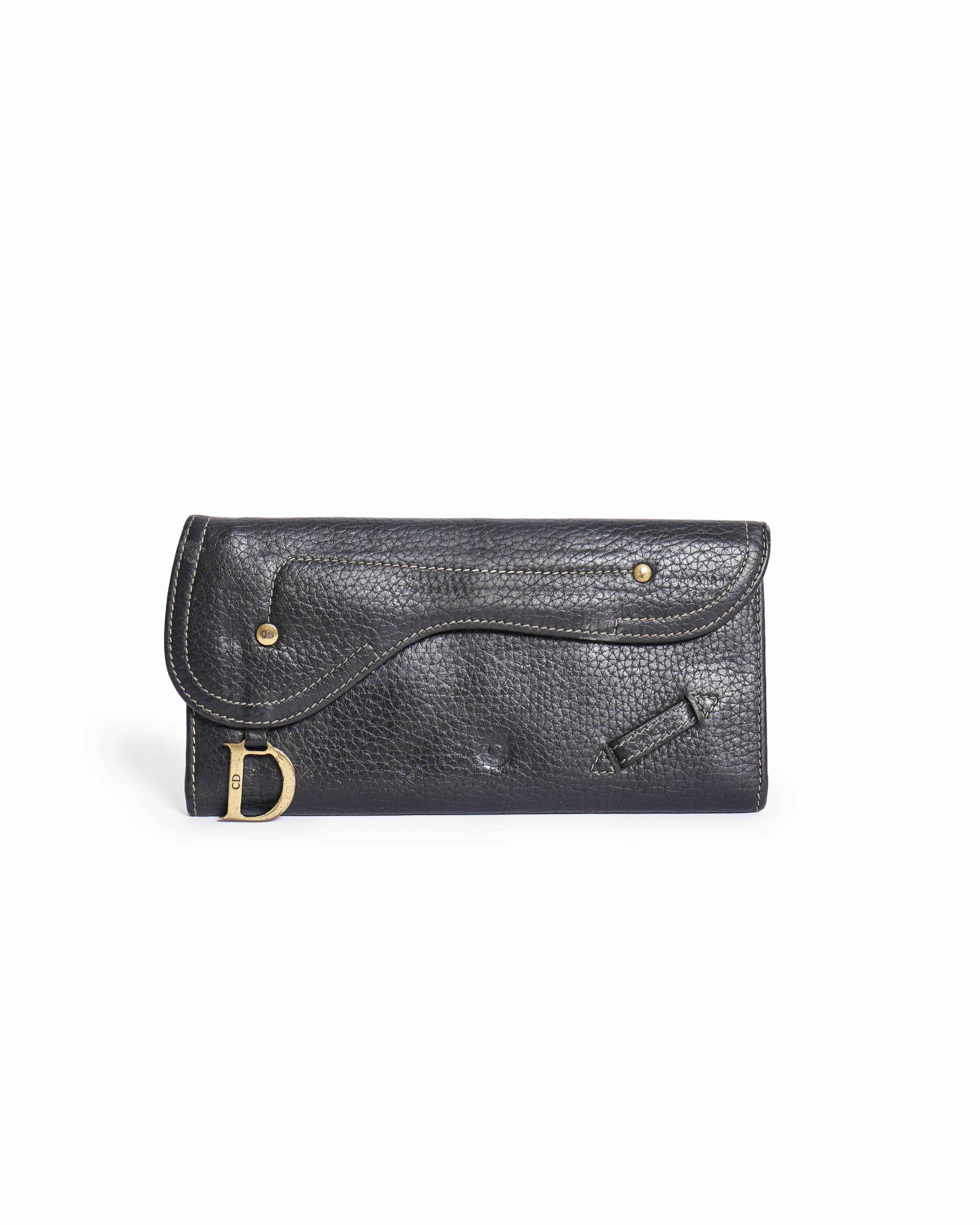 Dior Christian Dior Long Wallet Gaucho Leather