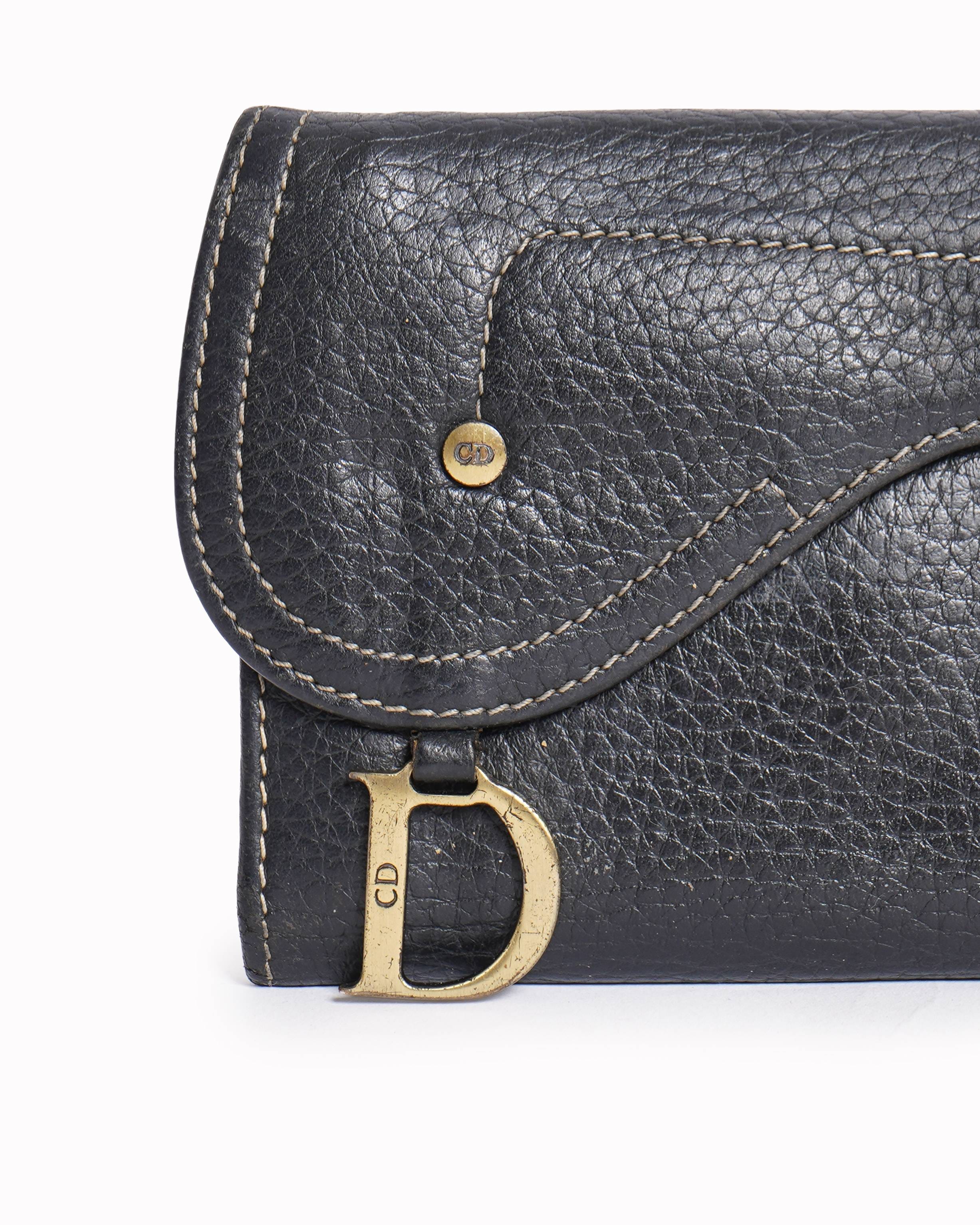 Dior Christian Dior Long Wallet Gaucho Leather