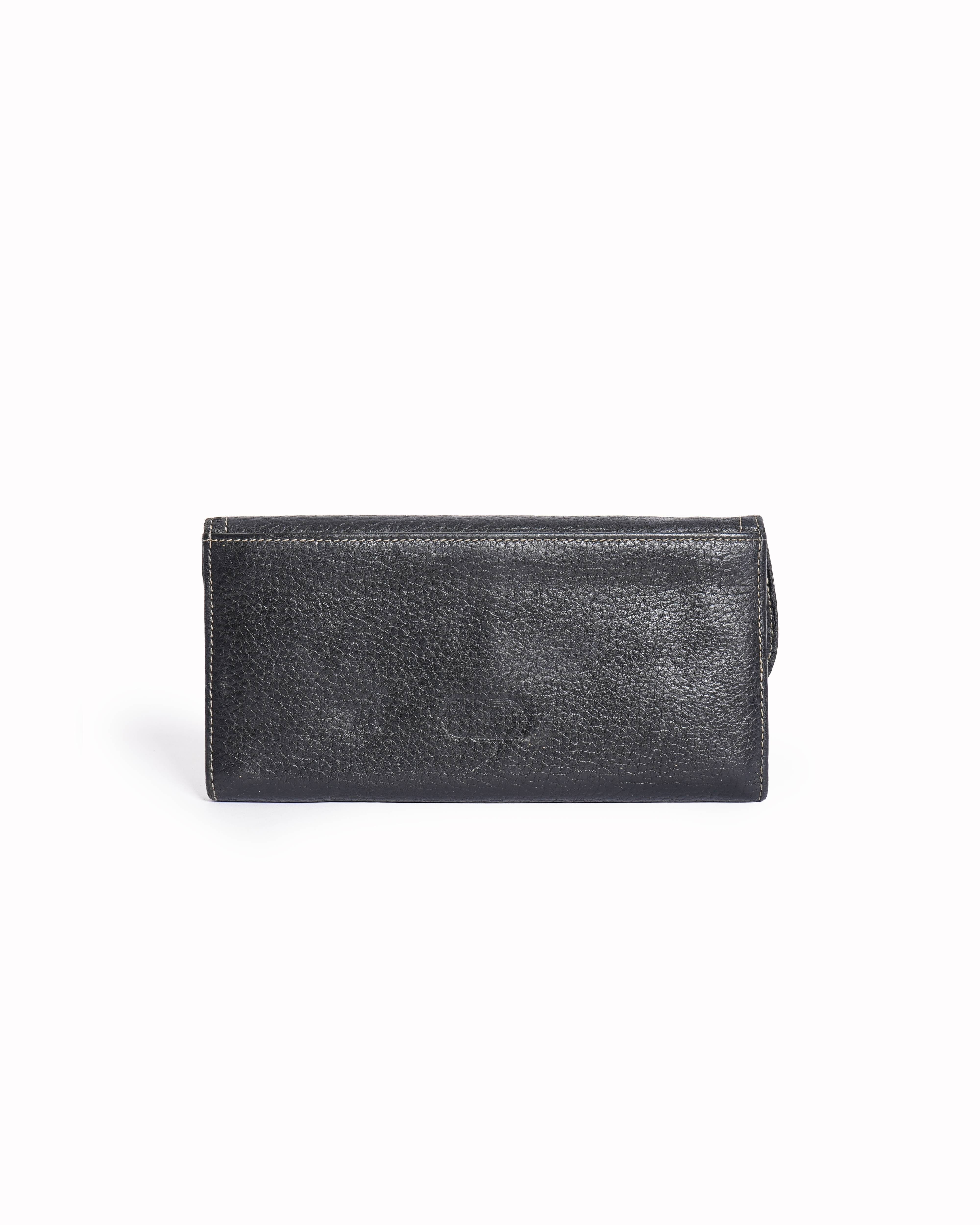 Dior Christian Dior Long Wallet Gaucho Leather