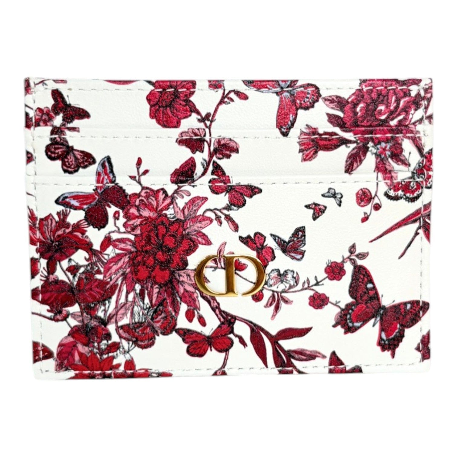 Dior White Flower Card Holder Wallet