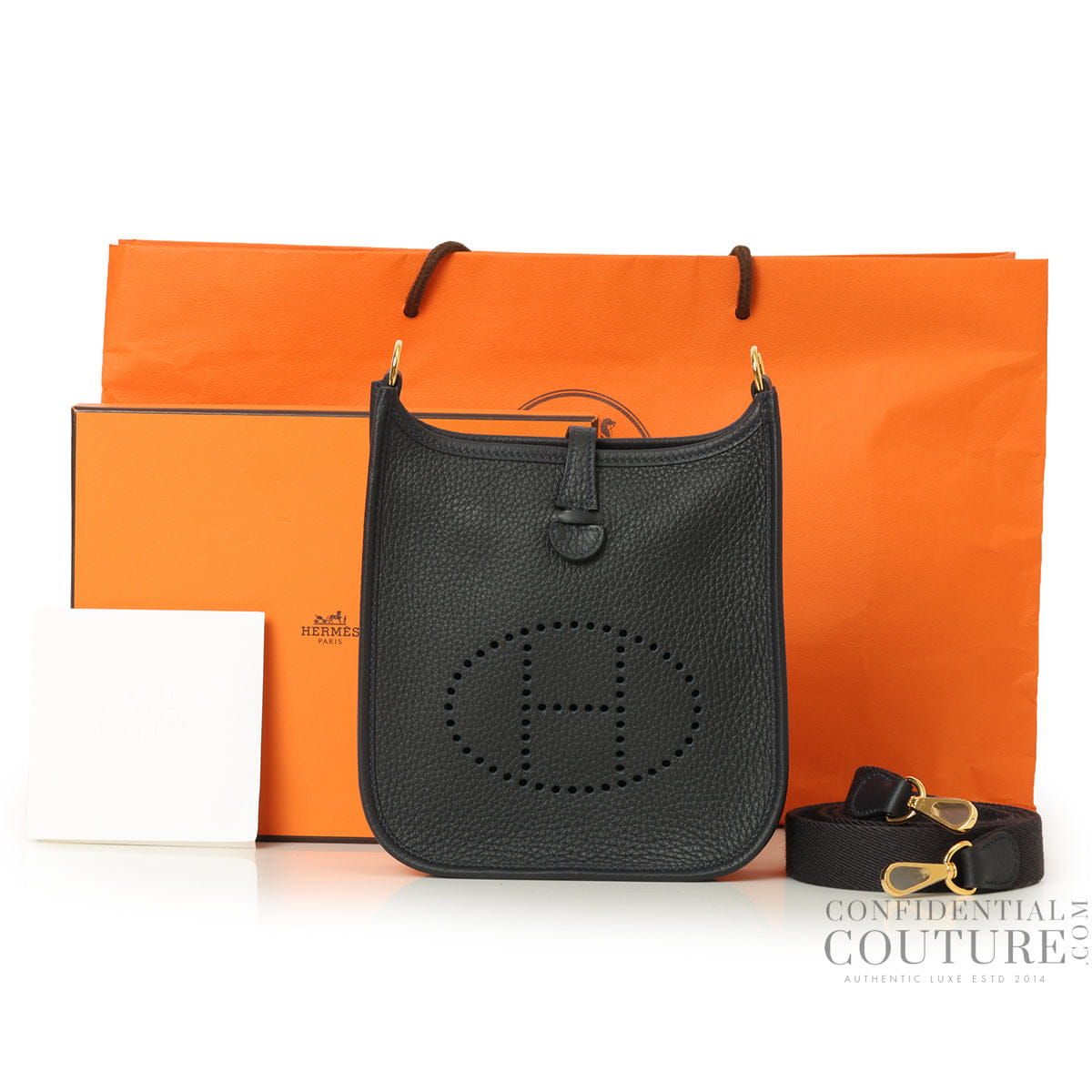 Hermes Noir Evelyne TPM With Gold Hardware