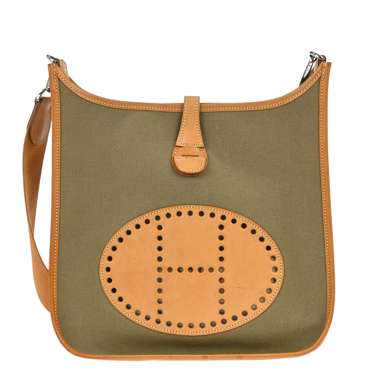Hermes 2008 Natural Khaki Barenia Toile Officier Evelyne 2 29 PM