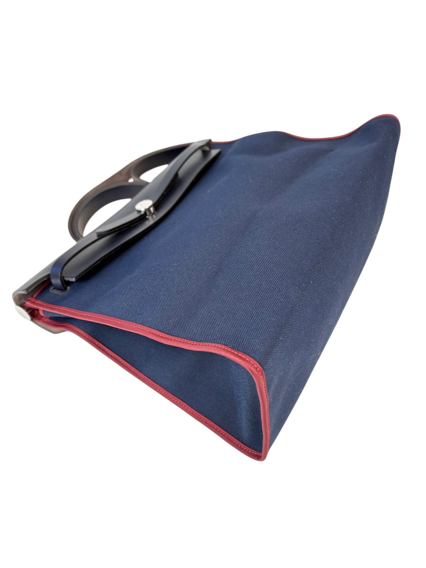 Hermes Herbag Zip 39 Navy with Red Trim Bag