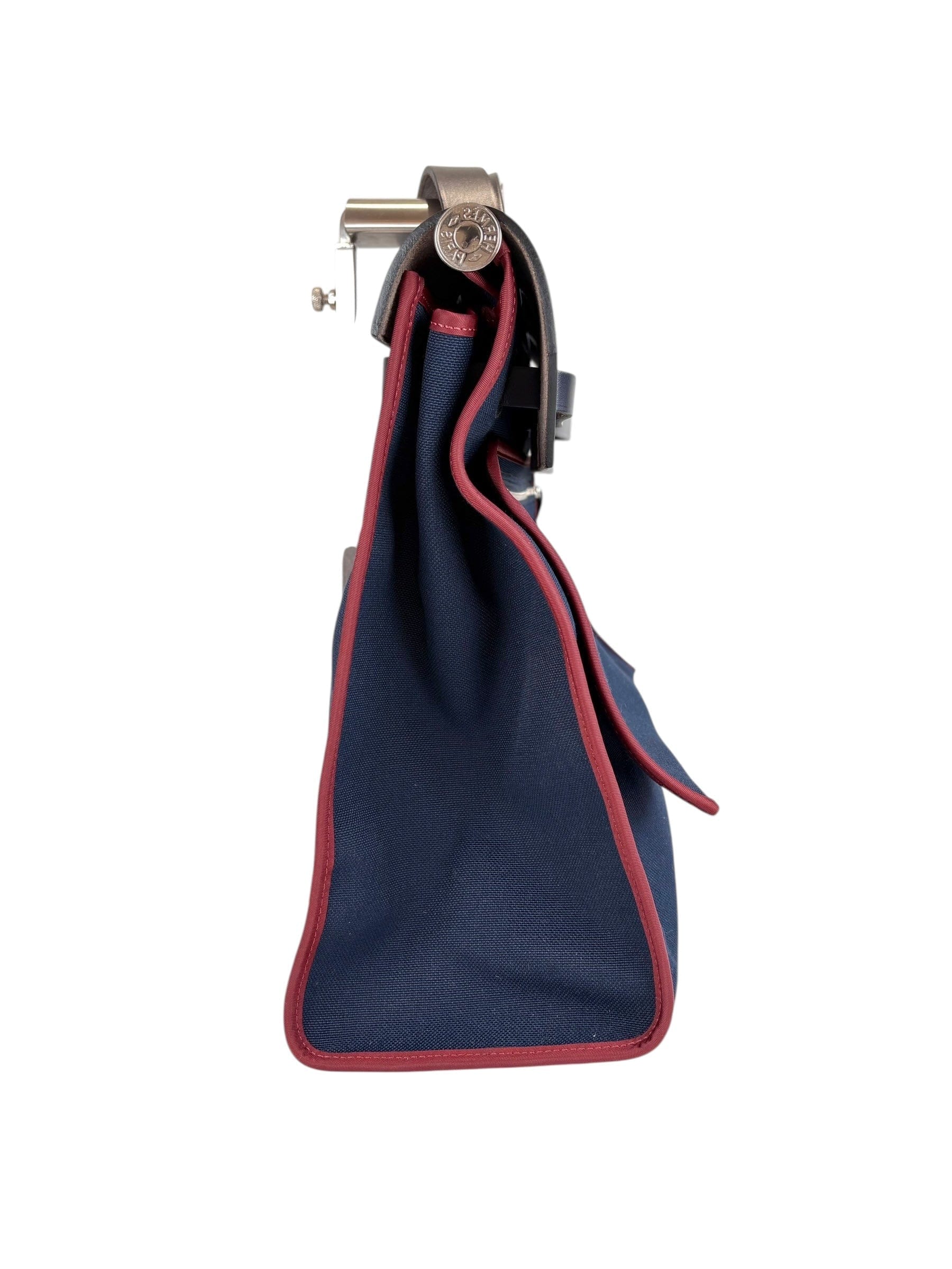 Hermes Herbag Zip 39 Navy with Red Trim Bag