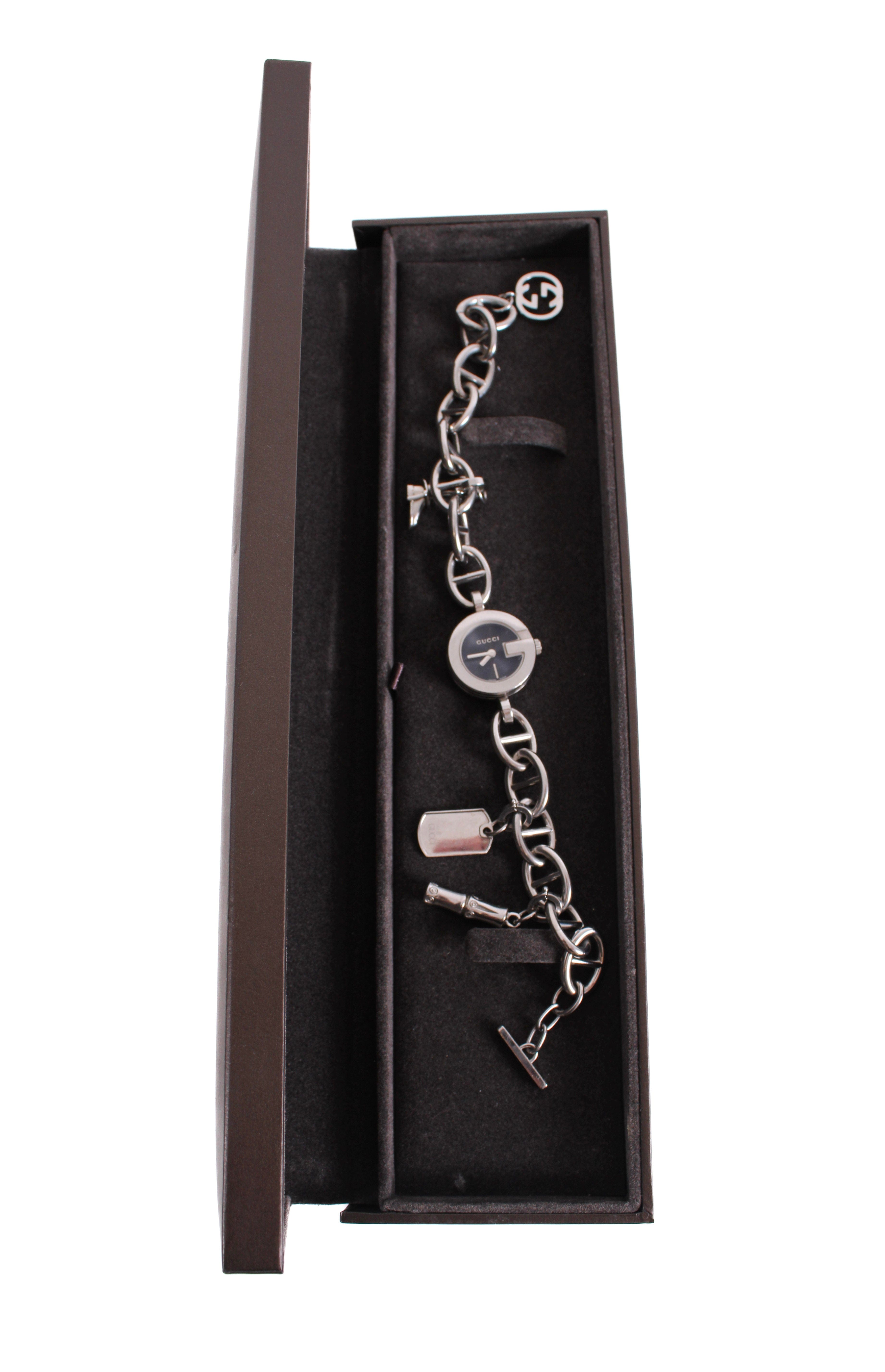 Gucci G Charm Bracelet Watch Silver