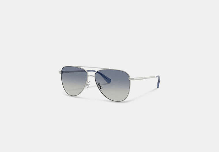Coach C Hardware Metal Pilot Sunglasses