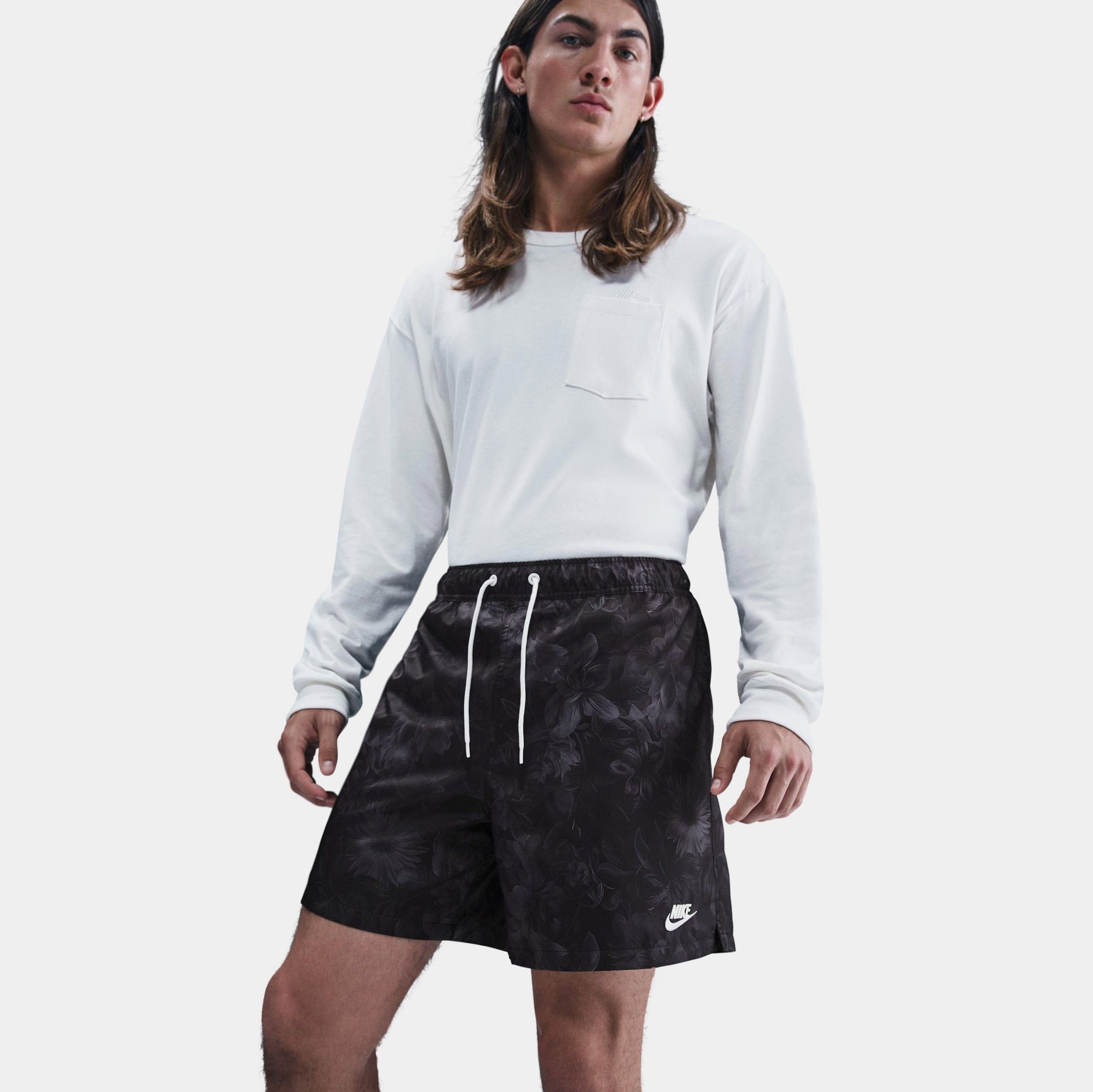 Nike Club Flow TRBL Woven Mens Shorts (Black/White)