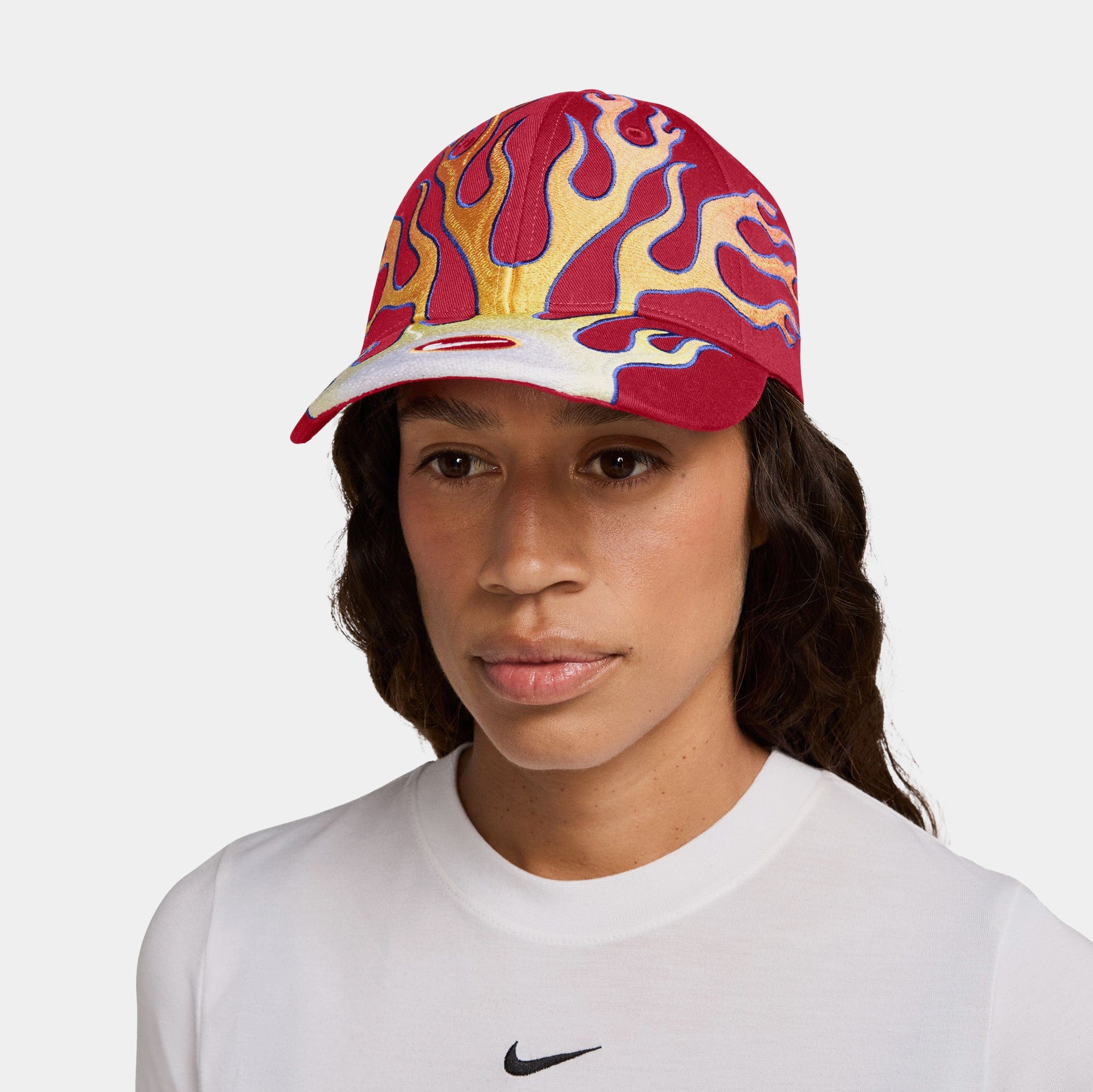 Nike NSW Club Flame Stapback Mens Hat (Red/Orange)