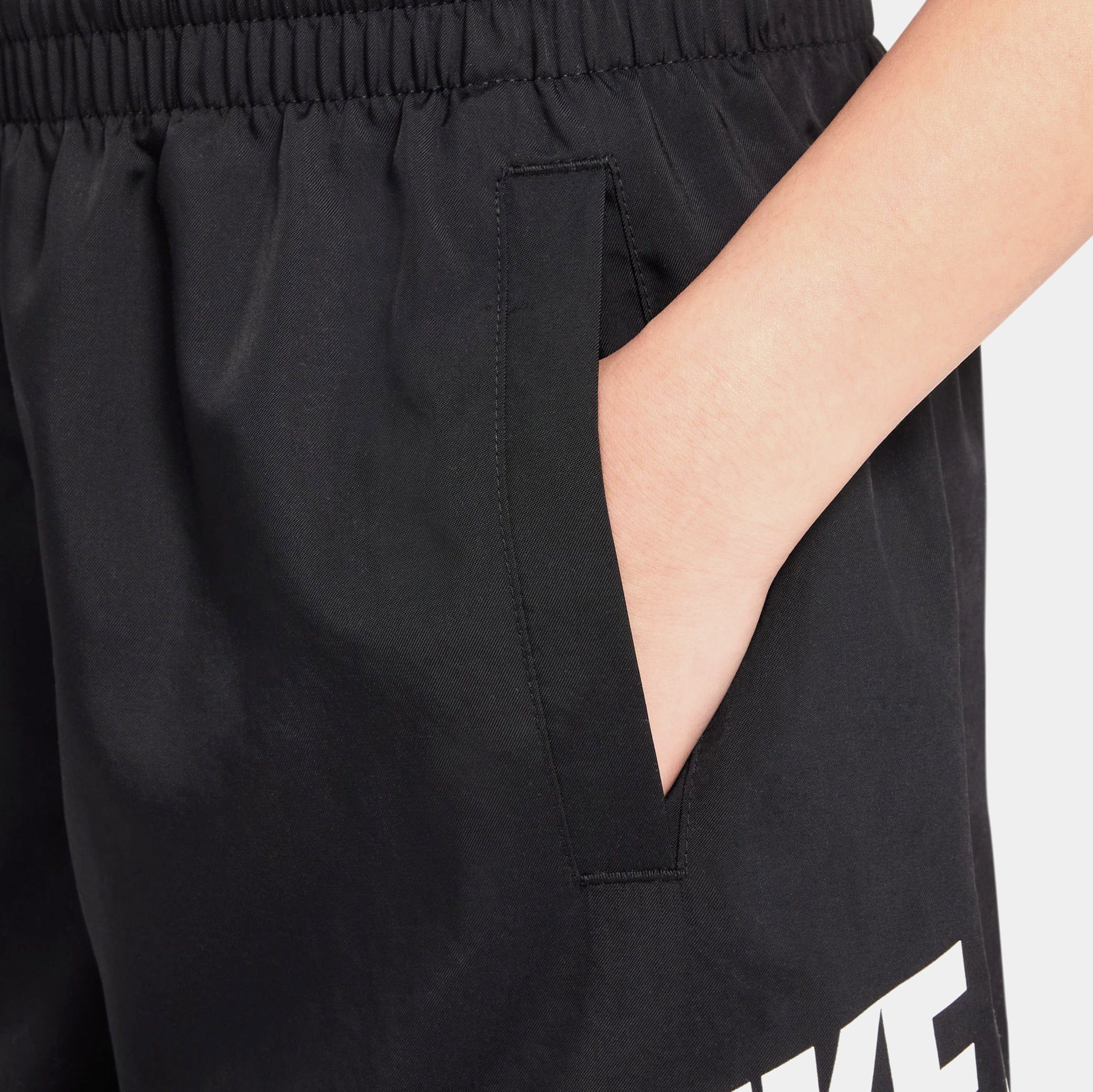 Nike NSW Club 6" Woven Grade School Shorts (Black/White)