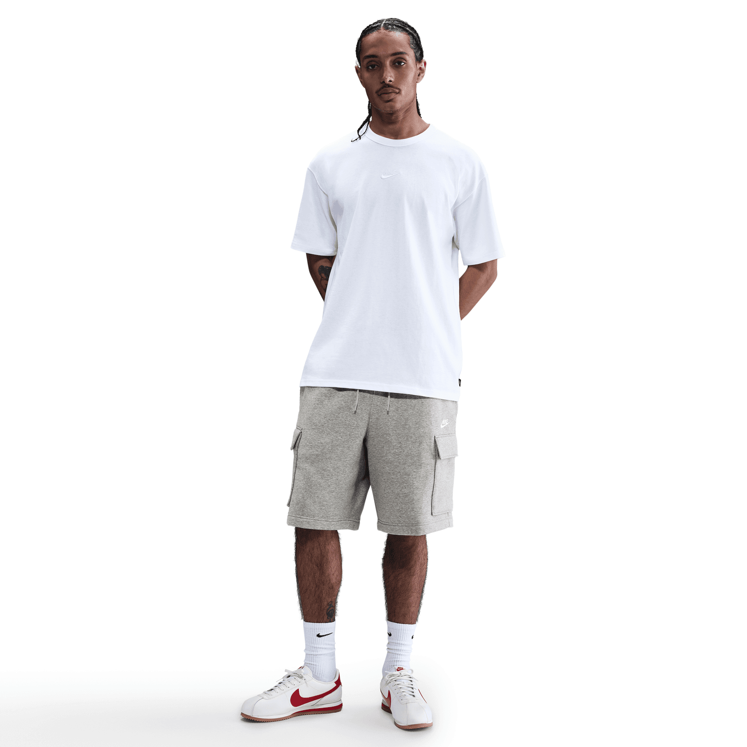 Nike Club Men's Fleece Cargo Shorts Dark Grey Heather