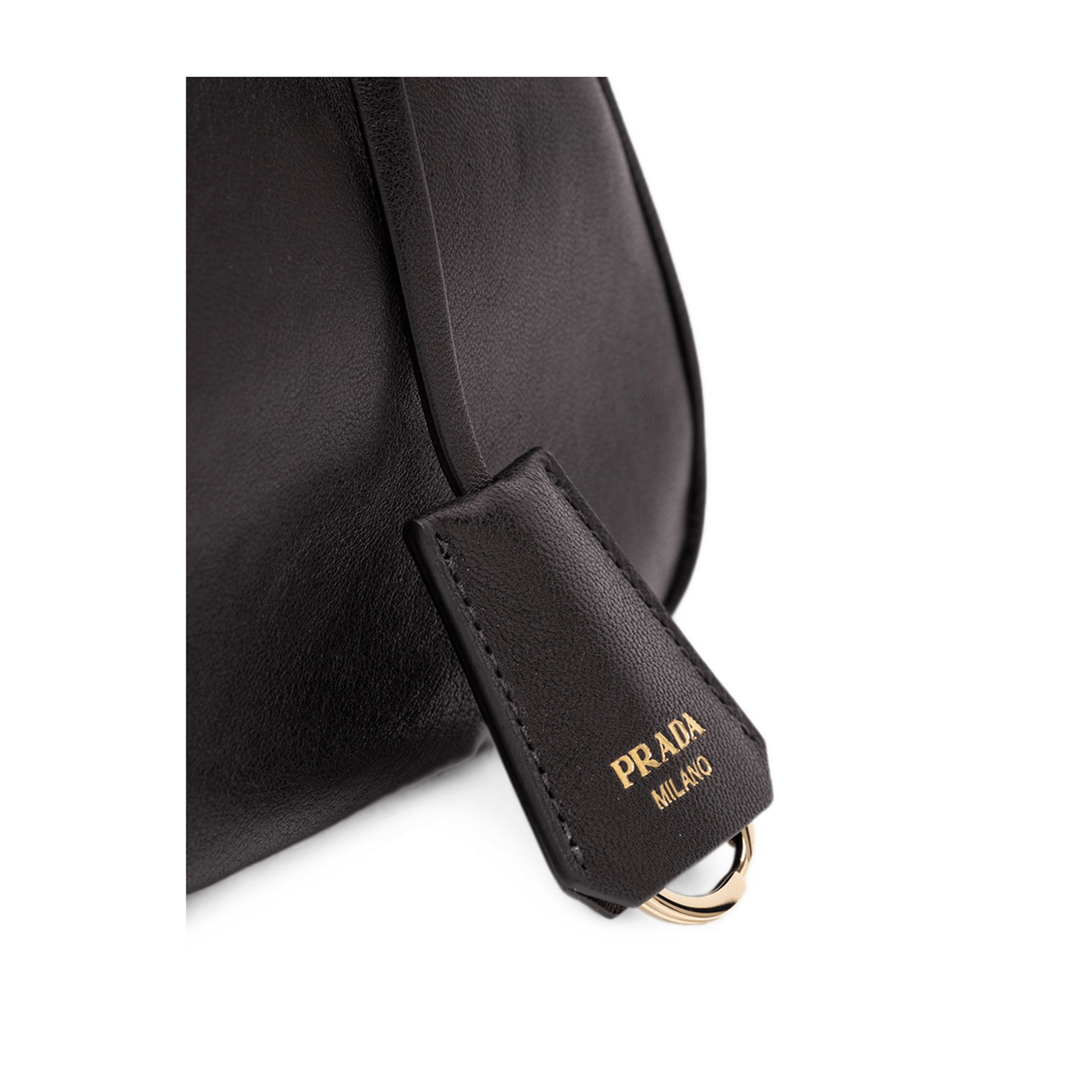 Prada Arqué Small Calfskin Shoulder Bag - Black