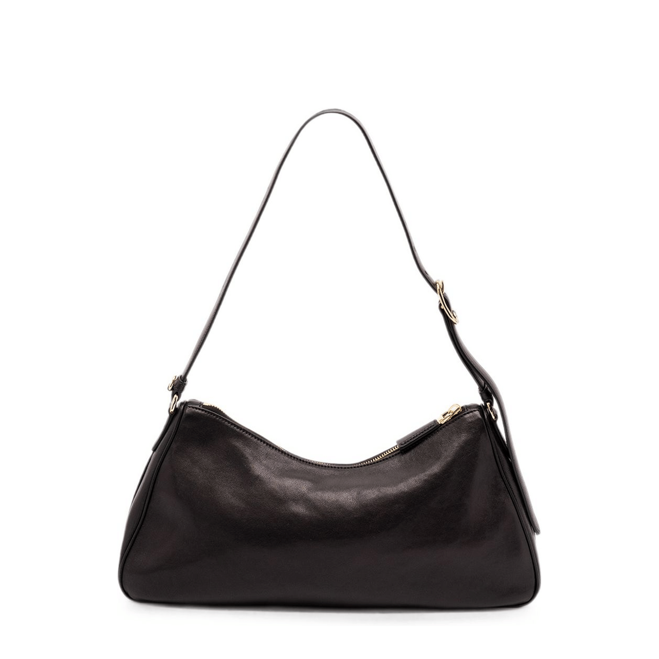 Prada Arqué Small Calfskin Shoulder Bag - Black