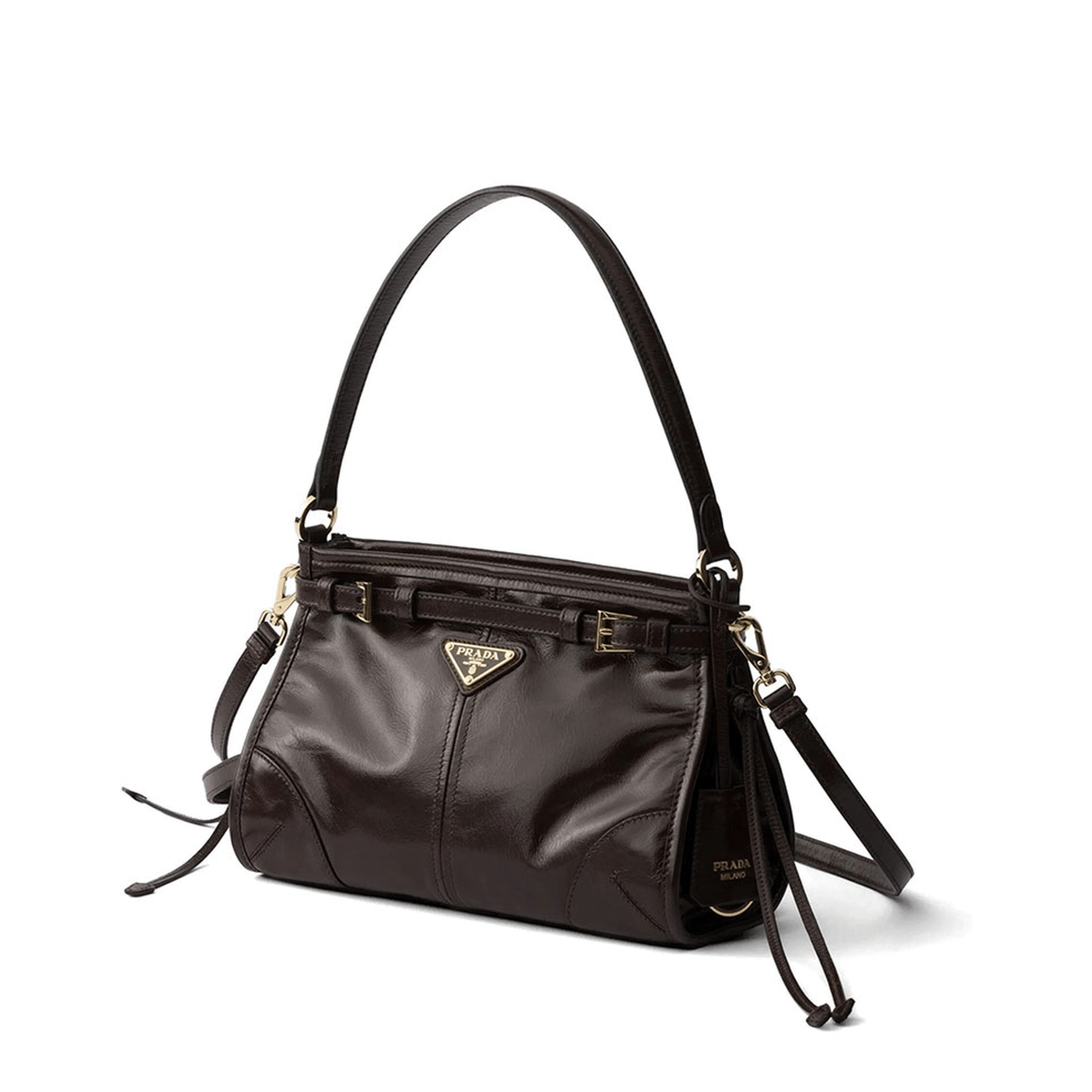 Prada Bonnie Small Calfskin Shoulder Bag - Black