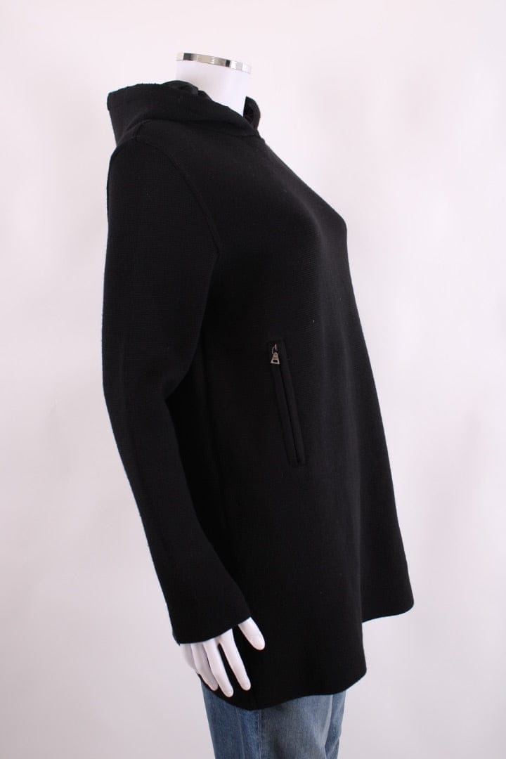 Prada L/S Side Zip Hoodie Tunic Black S