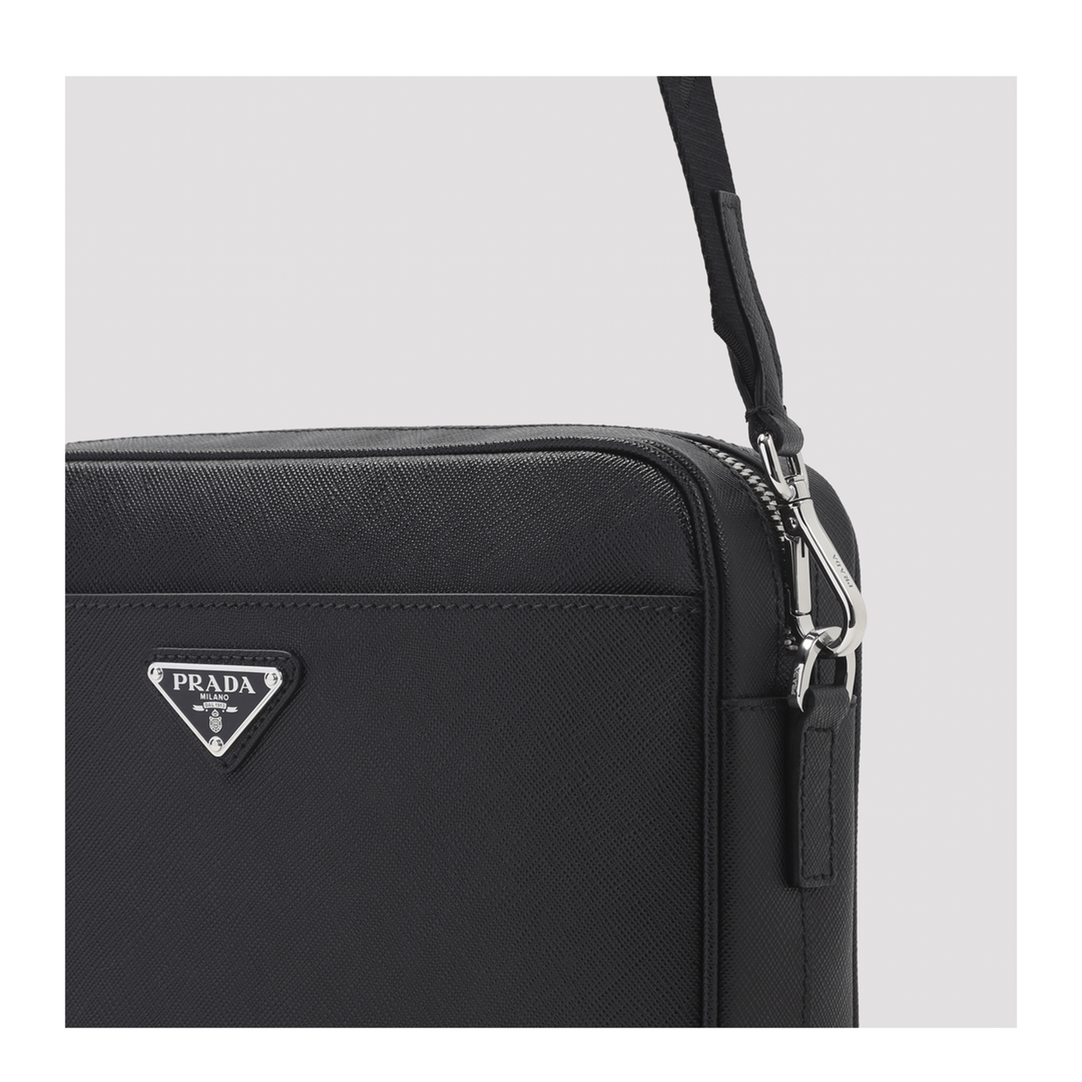 Prada Saffiano Calfskin Shoulder Bag - Nero