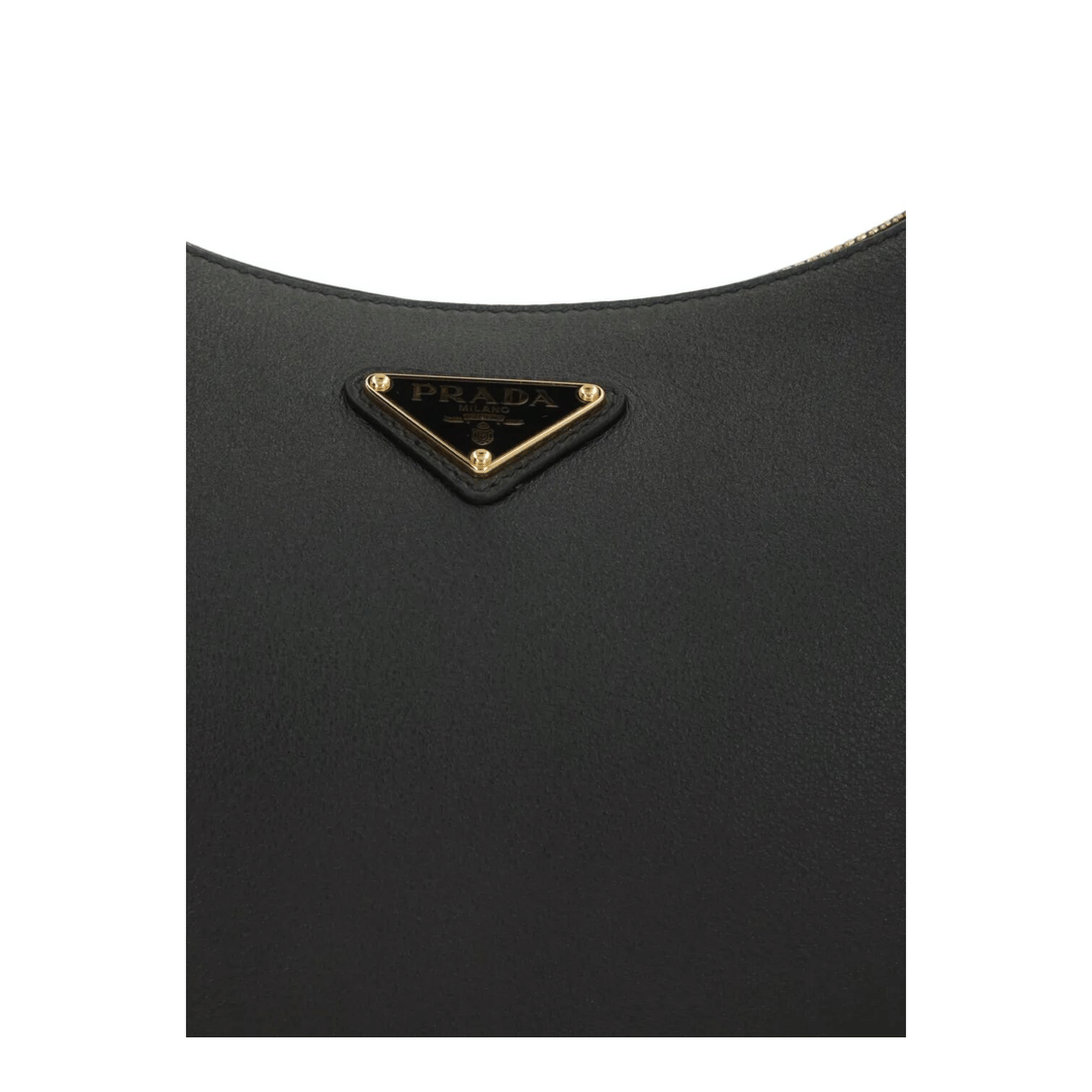 Prada Arqué Calf Leather Shoulder Bag - Black