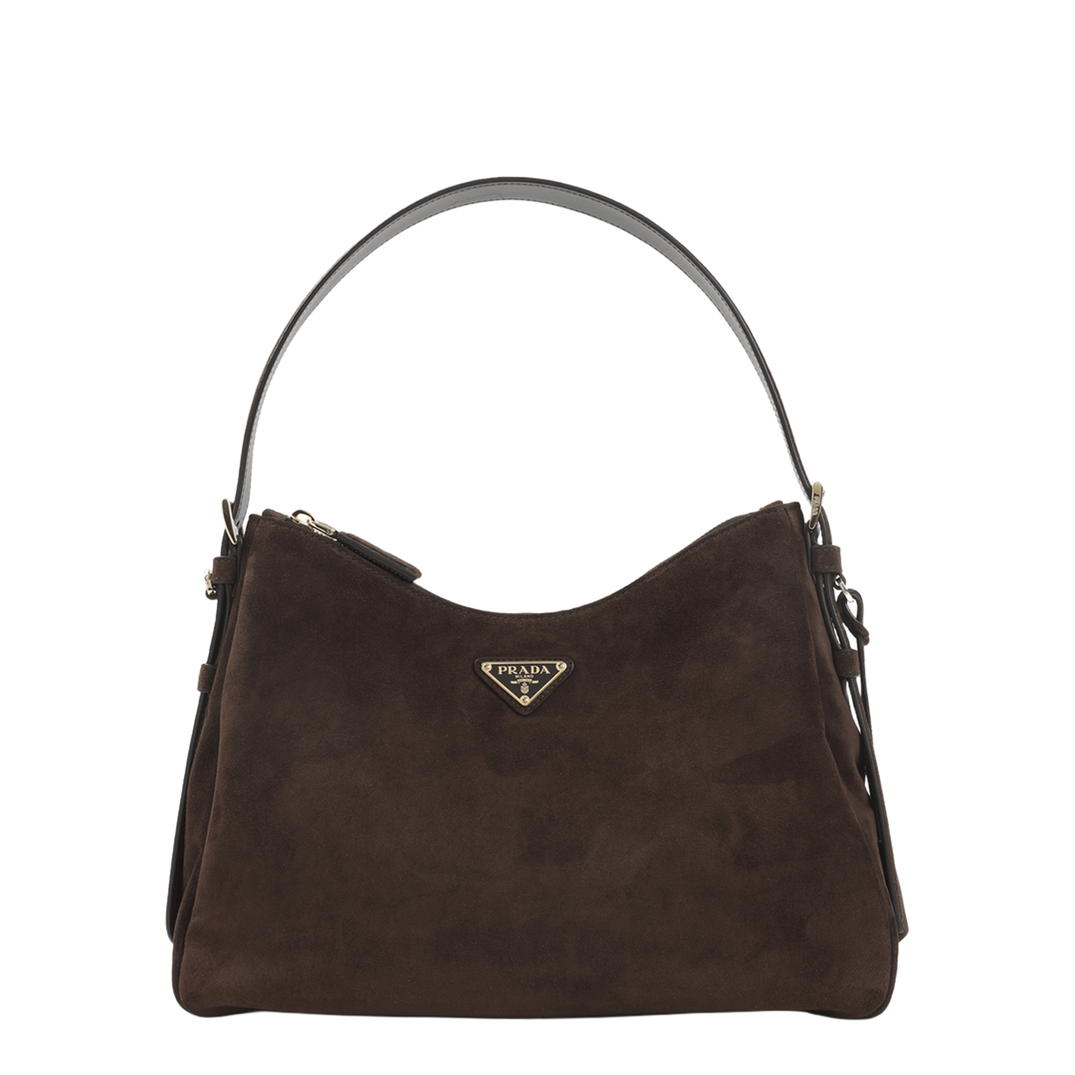 Prada Suede Shoulder Bags - Brown
