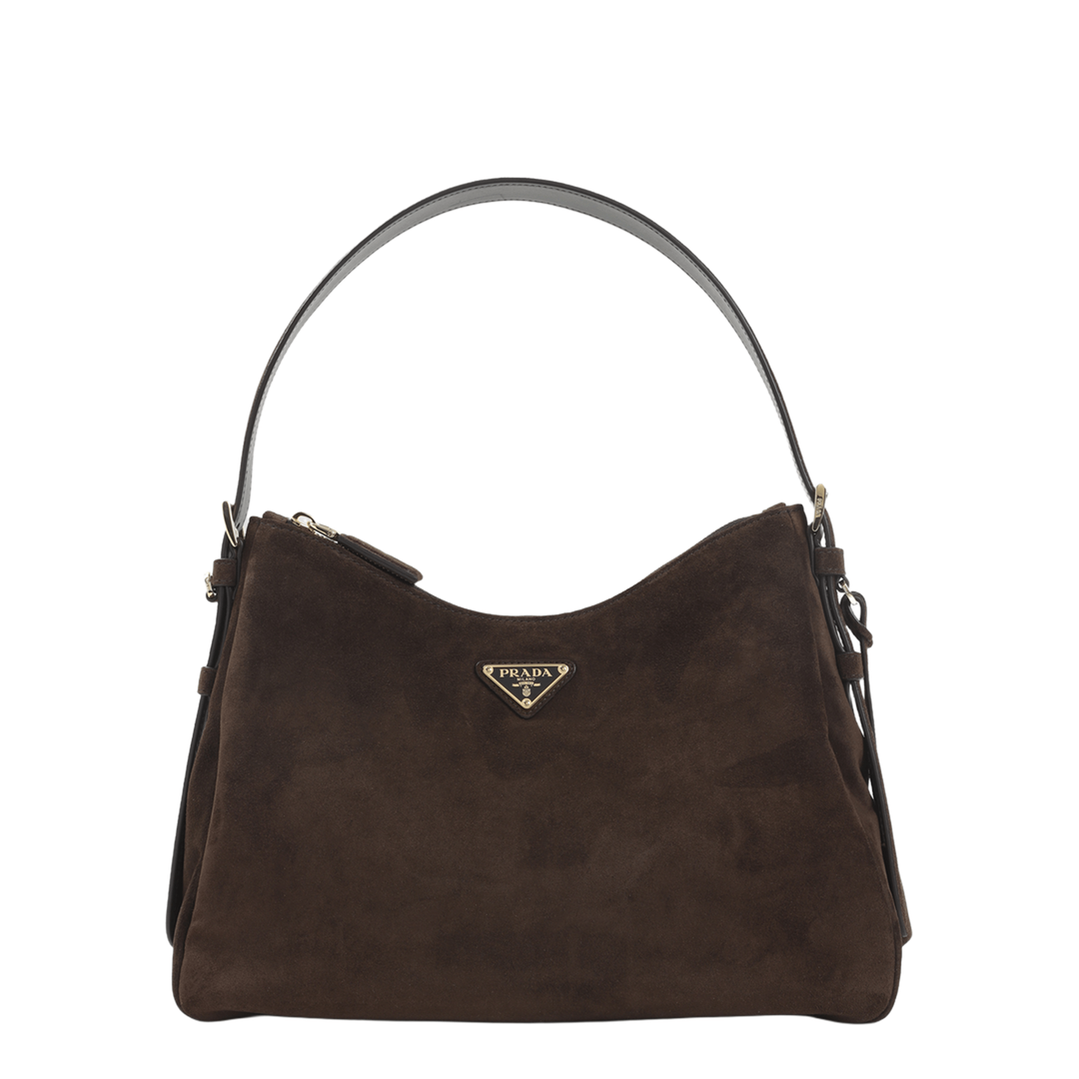 Prada Suede Shoulder Bags - Brown