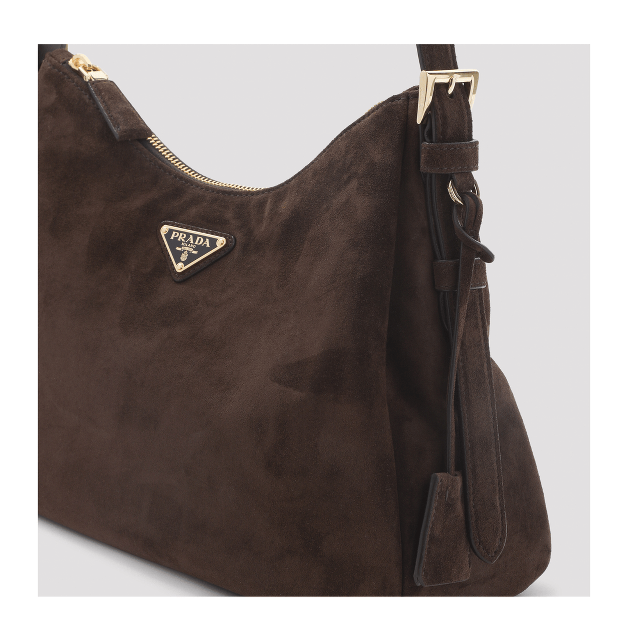 Prada Suede Shoulder Bags - Brown