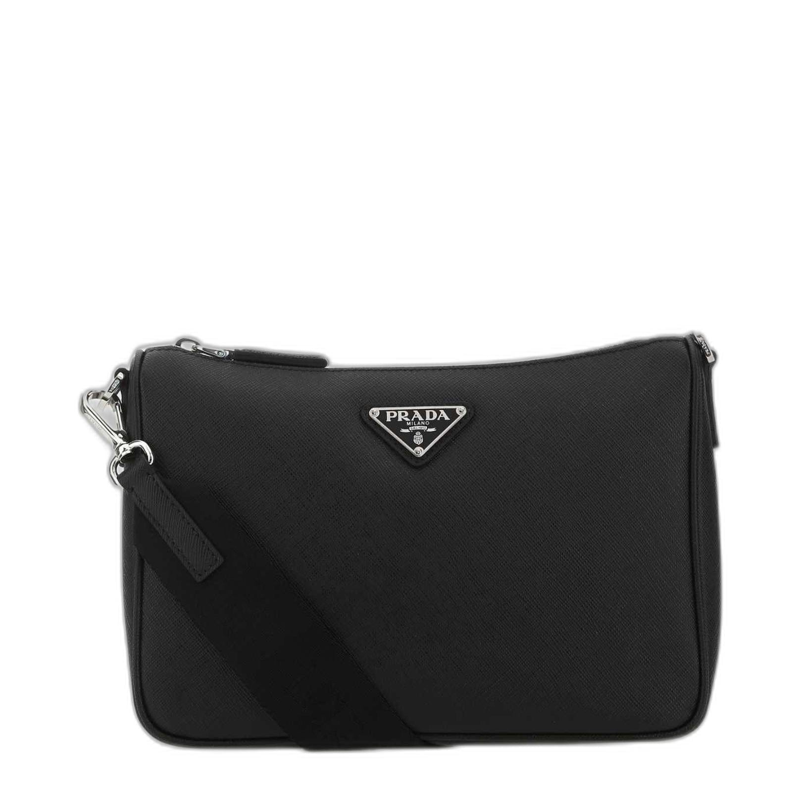 Prada Re - Nylon Saffiano Leather Shoulder Bag - Nero