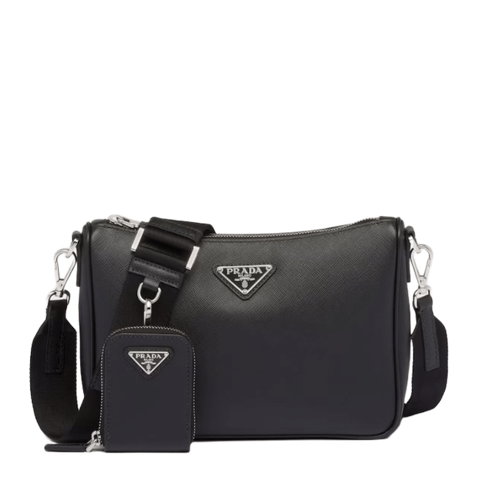 Prada Re - Nylon Saffiano Leather Shoulder Bag - Nero