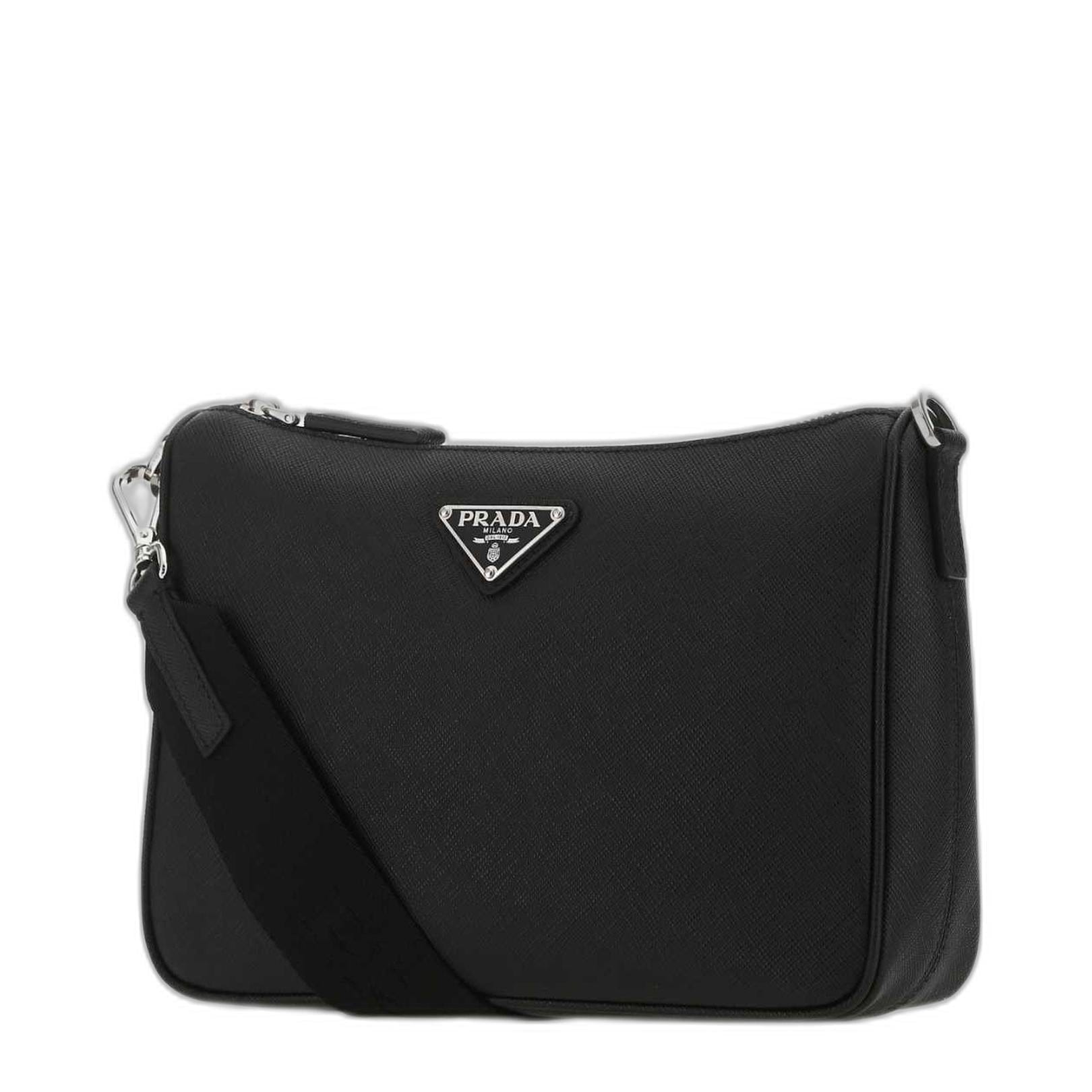 Prada Re - Nylon Saffiano Leather Shoulder Bag - Nero
