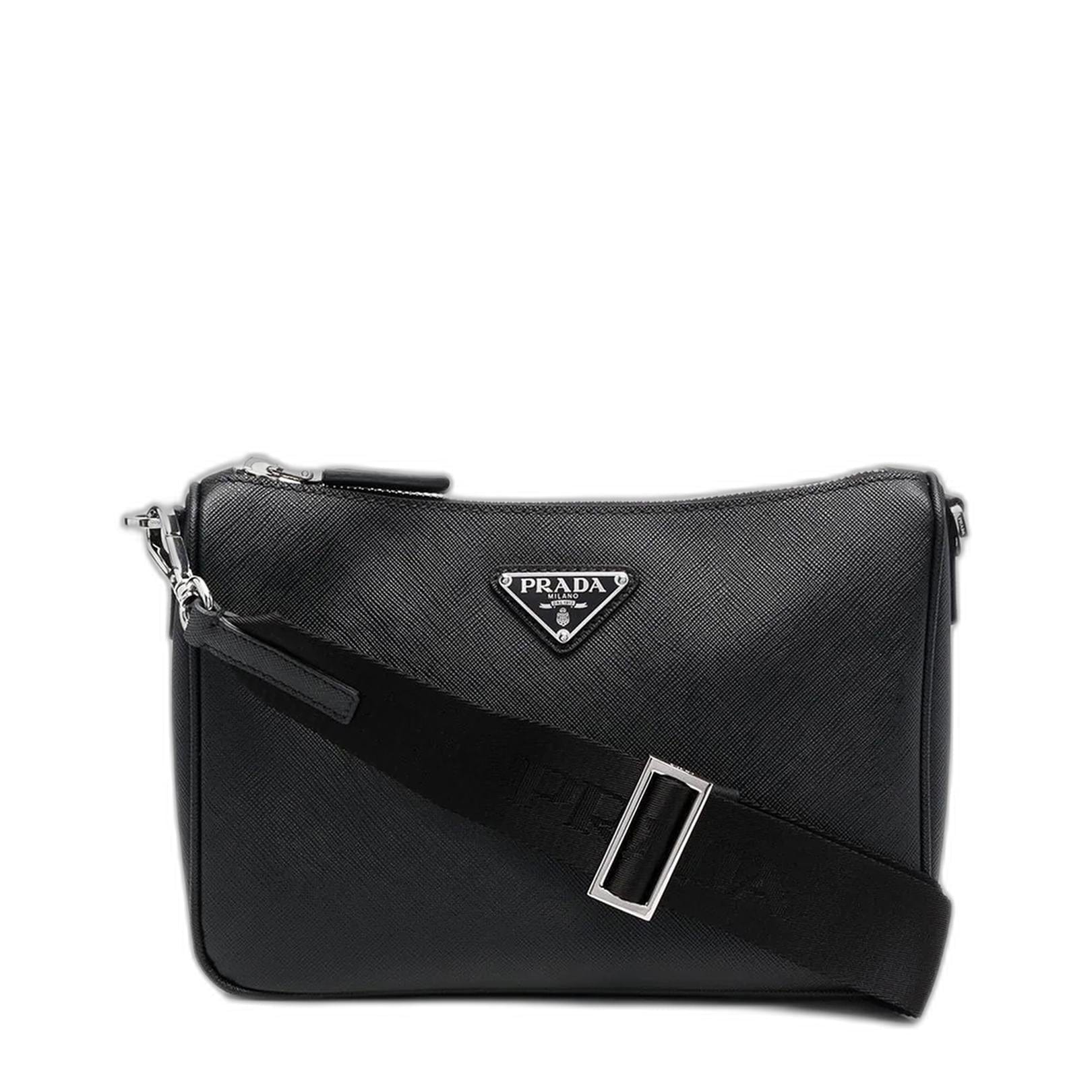 Prada Re - Nylon Saffiano Leather Shoulder Bag - Nero