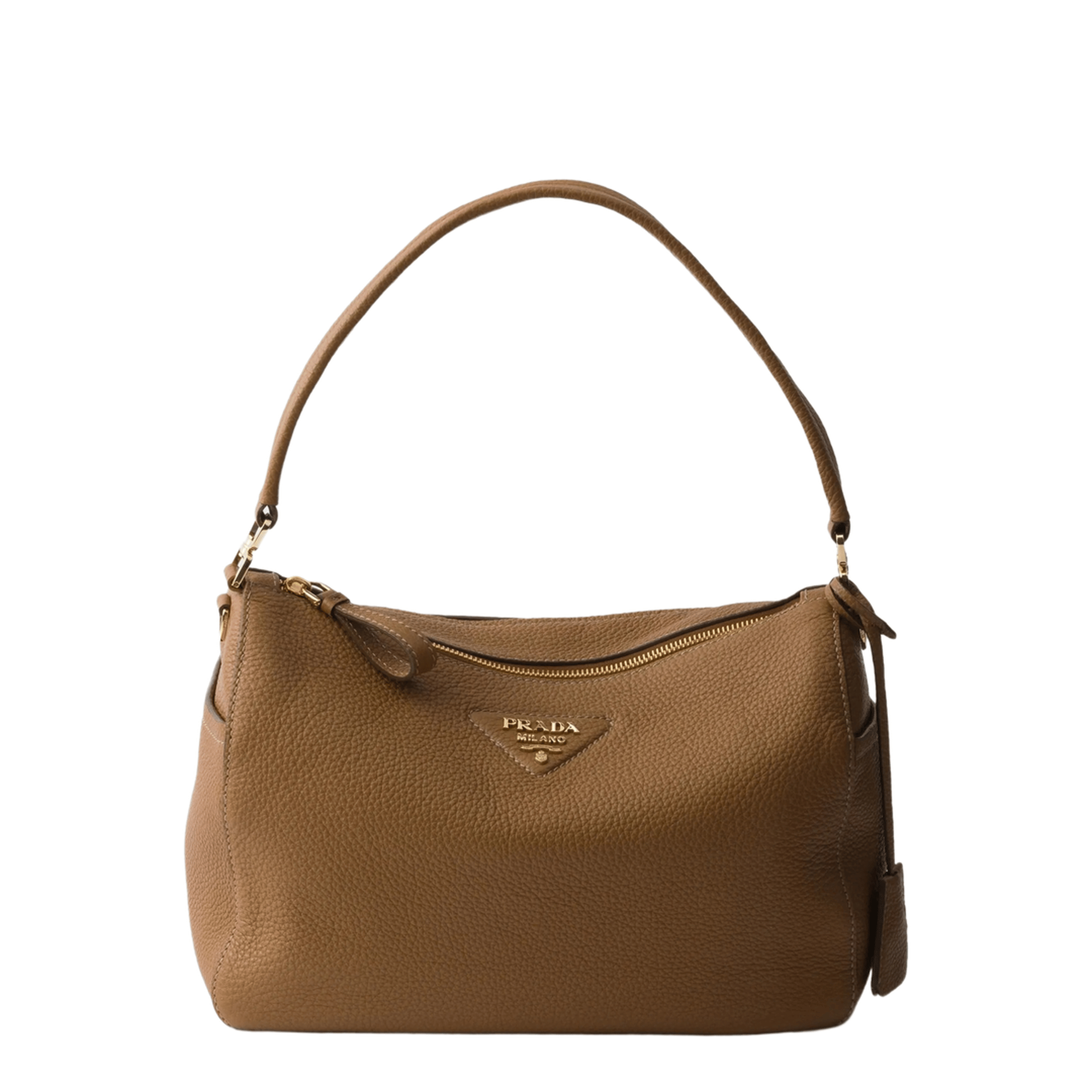 Prada Medium Calfskin Shoulder Bag - Caramel