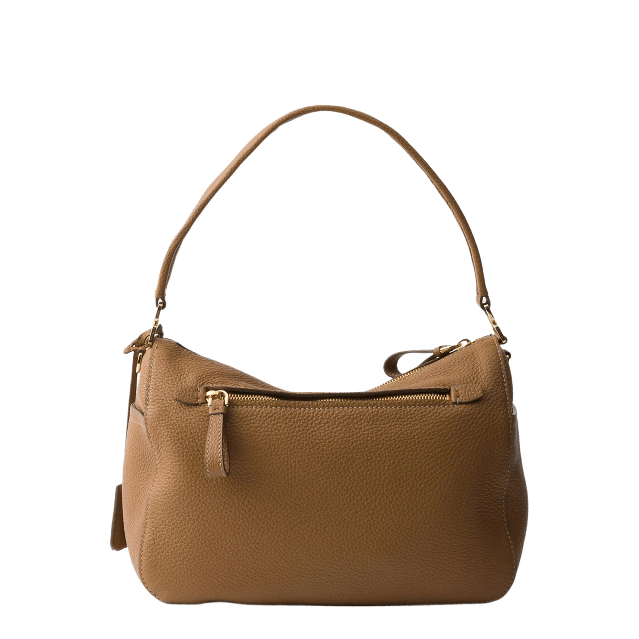 Prada Medium Calfskin Shoulder Bag - Caramel