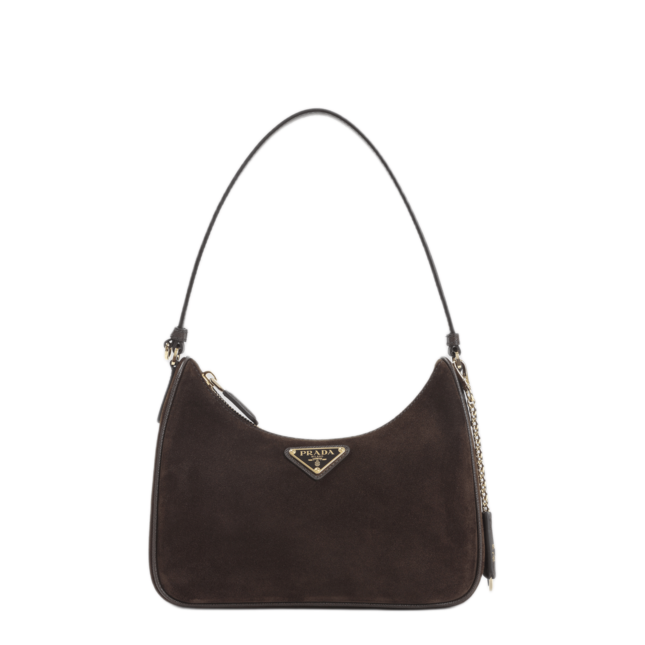 Prada Re - Edition Mini Calf Suede Shoulder Bag - Dark Brown